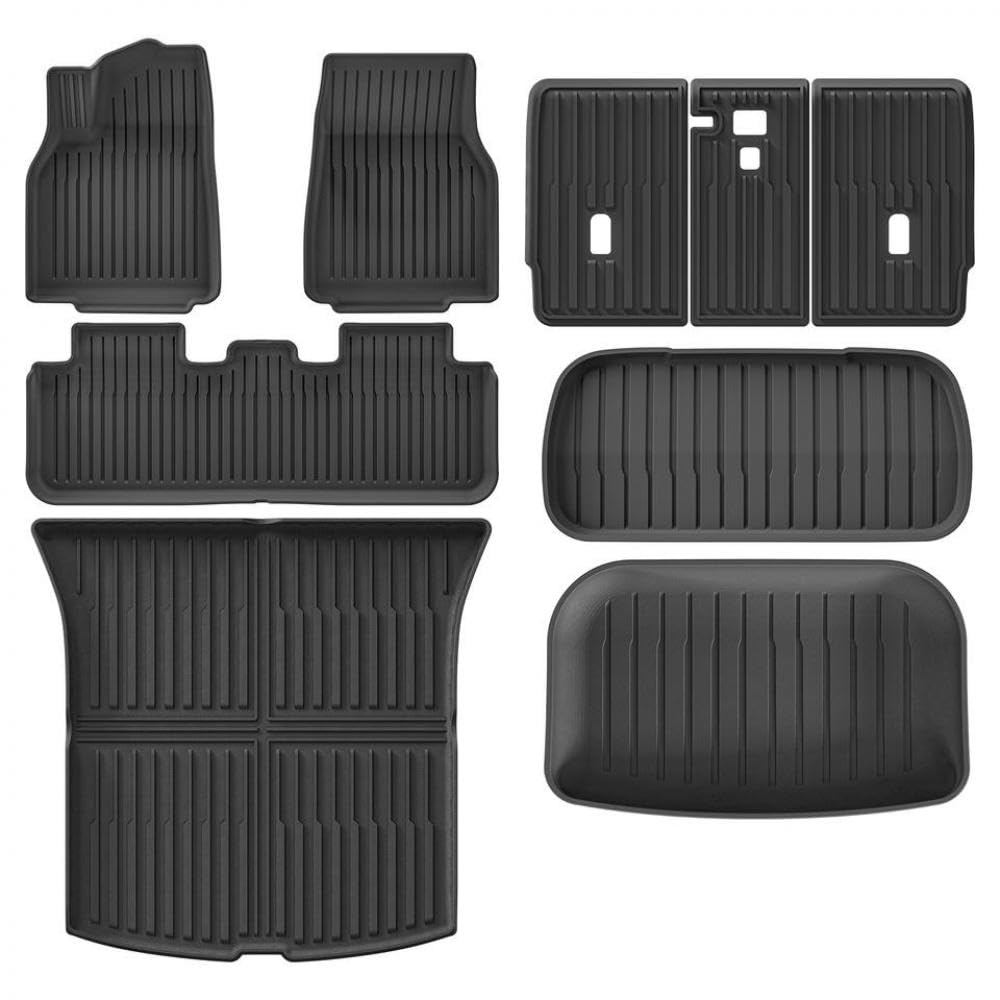 Kompatible Bodenmatten Kompatibel mit Modell y 2025 Auto wasserdichtes Ladungsauskleid und Kofferraummatten -Innenraumzubehör(25MY LHD 9pcs) von PHOVYAFI