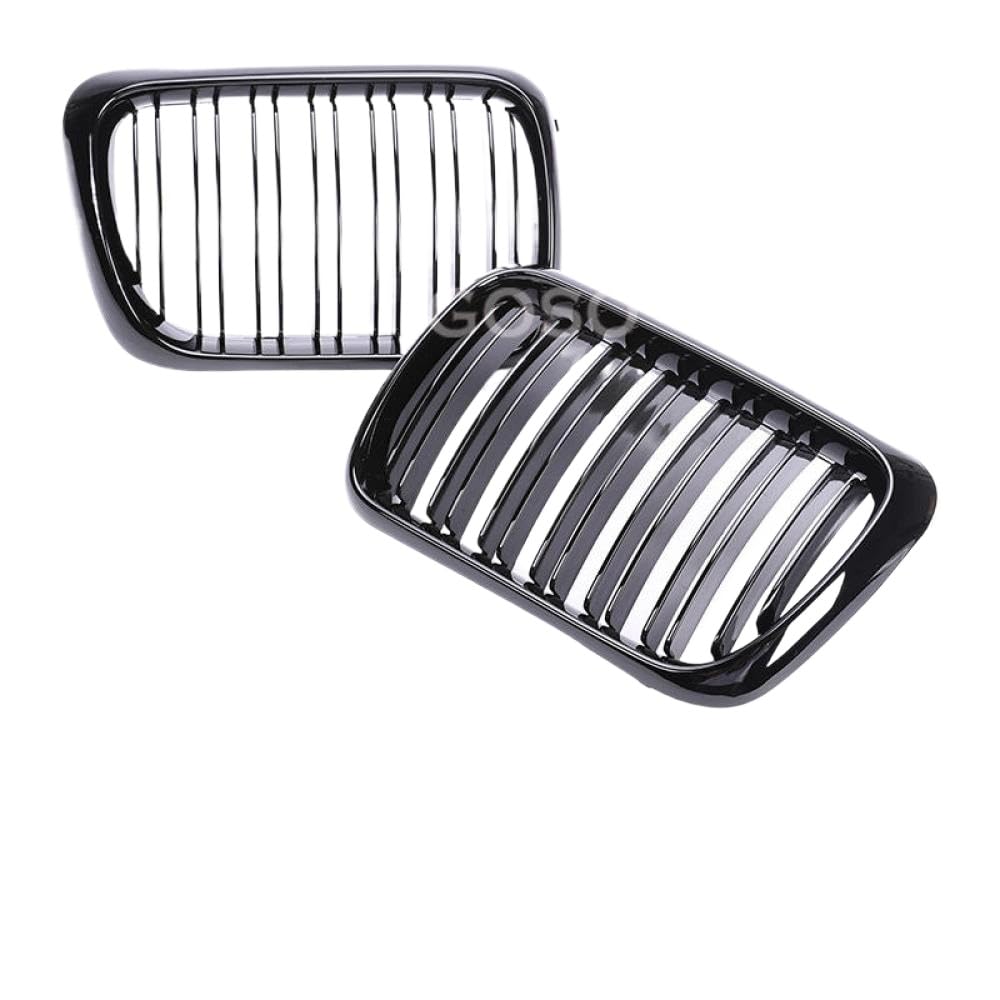 Matte Schwarze vordere Stoßfänger -Kühlergrillersatz Kompatibel mit 1997 1998 1999 3 Serie E36 LCI Racing Style Air Einlassgrills(Dual Gloss Black) von PHOVYAFI