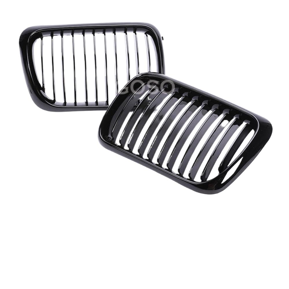 Matte Schwarze vordere Stoßfänger -Kühlergrillersatz Kompatibel mit 1997 1998 1999 3 Serie E36 LCI Racing Style Air Einlassgrills(Single Gloss Black) von PHOVYAFI