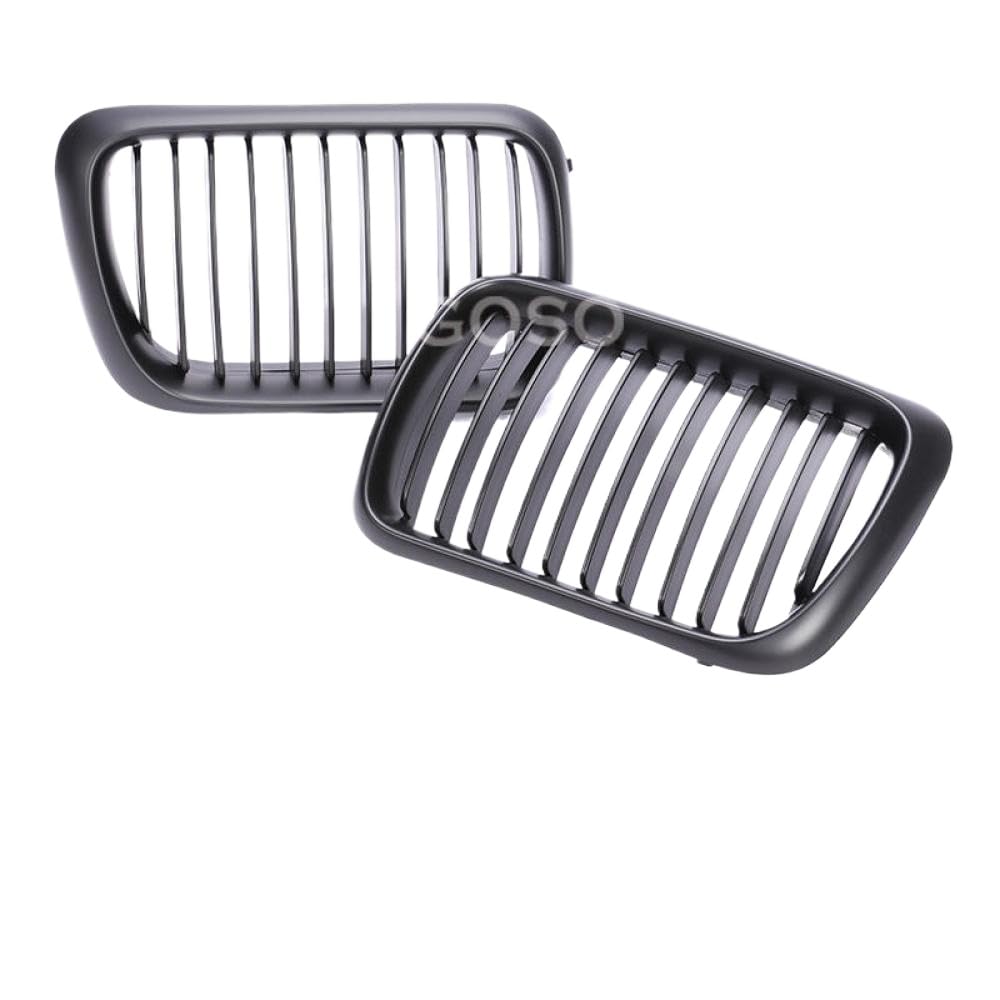 Matte Schwarze vordere Stoßfänger -Kühlergrillersatz Kompatibel mit 1997 1998 1999 3 Serie E36 LCI Racing Style Air Einlassgrills(Single Matte Black) von PHOVYAFI