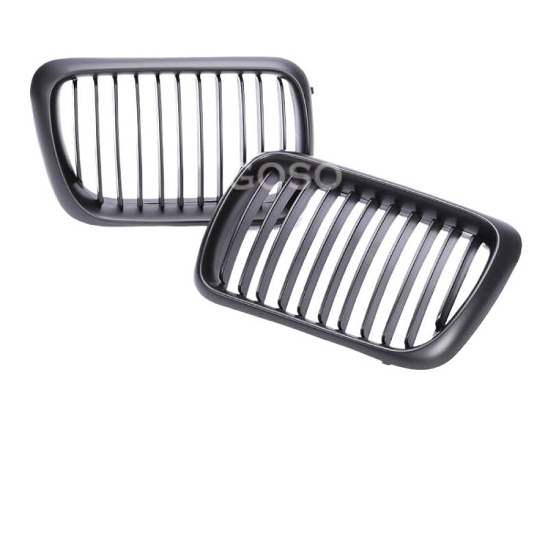 Matte Schwarze vordere Stoßfänger -Kühlergrillersatz Kompatibel mit 1997 1998 1999 3 Serie E36 LCI Racing Style Air Einlassgrills(Single Matte Black) von PHOVYAFI