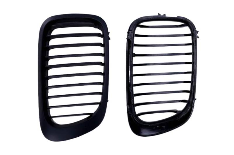 Mattes schwarzes Fronthuod Center-Kühlergrill kompatibel mit 3-Serie-E46-2-Türen-Modellen von 1998 bis 2002 von PHOVYAFI