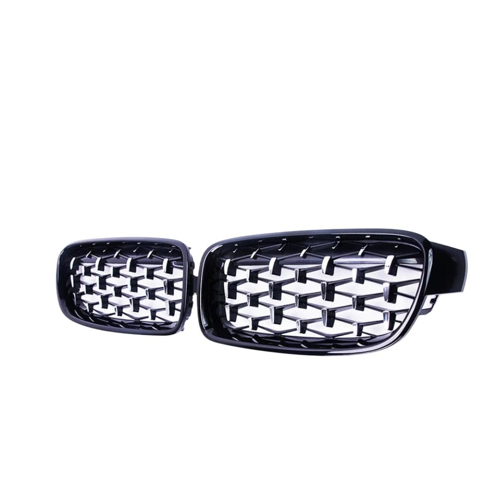 Meteorstil Diamond Design Chrom Grilles Kompatibel mit 3 Serien F30 F35 F31 2012-2018 kompatible Renngrills(Black and Silver) von PHOVYAFI