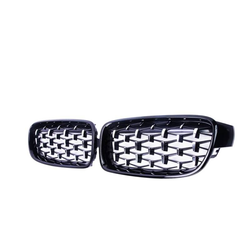 Meteorstil Diamond Design Chrom Grilles Kompatibel mit 3 Serien F30 F35 F31 2012-2018 kompatible Renngrills(Black and Silver) von PHOVYAFI