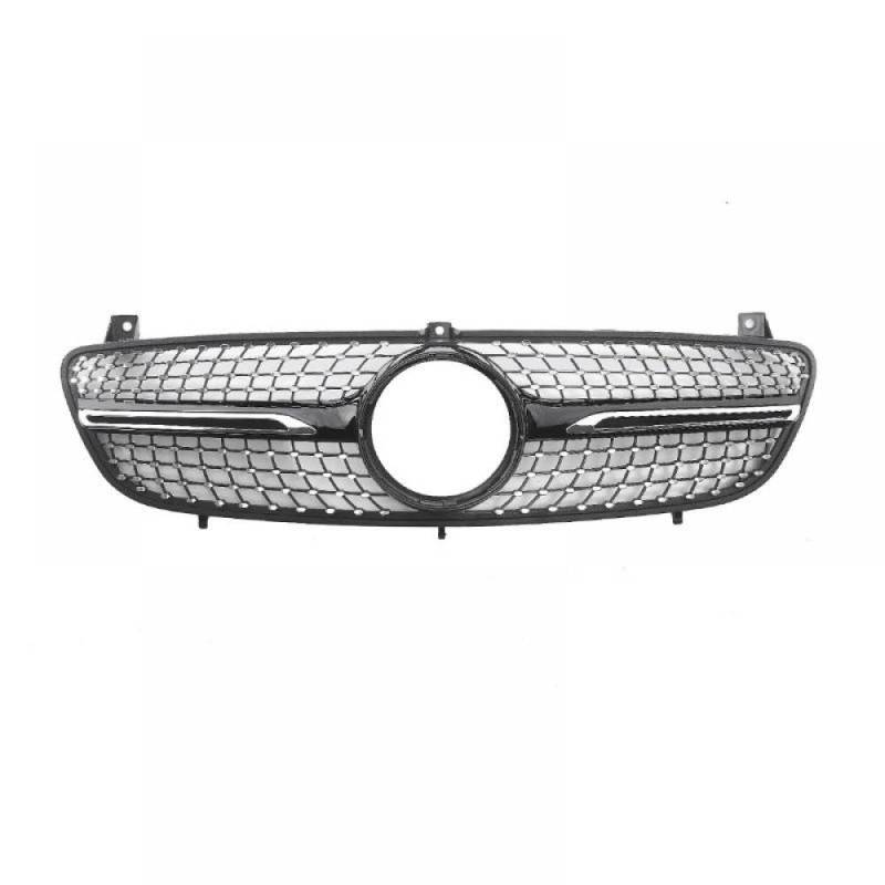 Racing Diamond Kühlergrill kompatibel mit W639 Viano Vito 2006 bis 2010 vordere Stoßfänger -Tuning -Accessoire(Black) von PHOVYAFI
