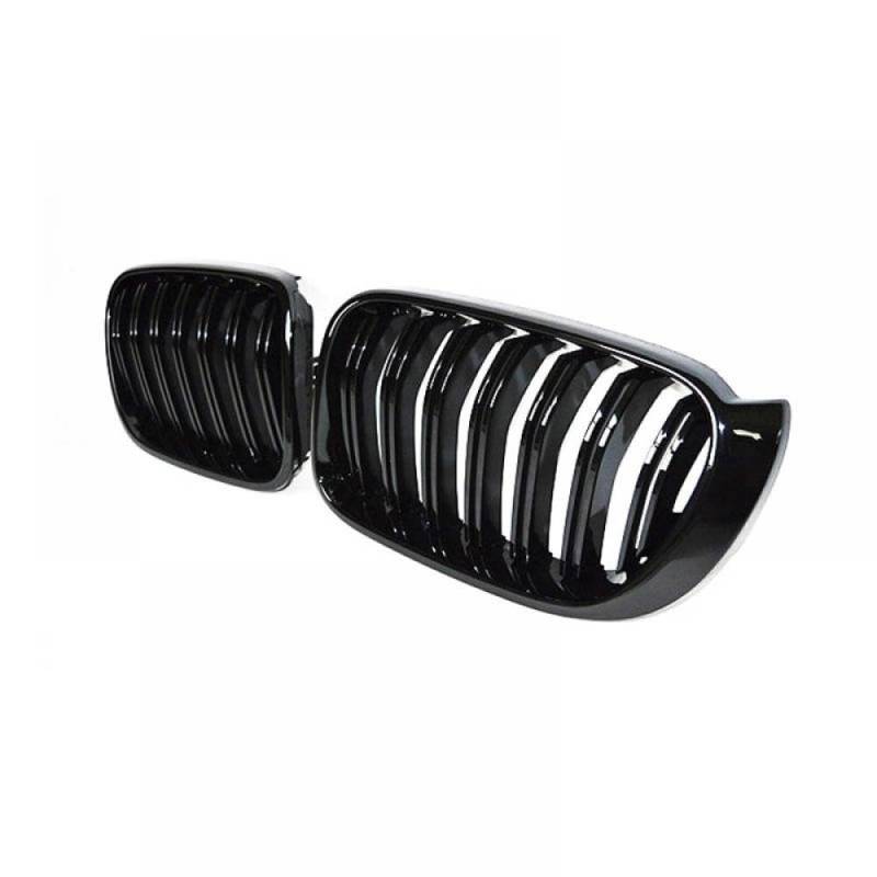 Renngrills im Diamantstil Kompatibel mit vordere Kühlergrill kompatibel mit F25 F26 X3 X4 -Modellen von 2014 bis 2018(2 Line Gloss Black) von PHOVYAFI