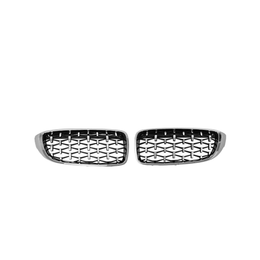 Vordere Stoßfänger Diamond Kühlergrill Kühlergrill kompatibel mit F32 F33 F36 F80 F82 Modelle 2013 bis 2018 Cabriolet Coupé 425i 430i 440i 435i(Silver) von PHOVYAFI
