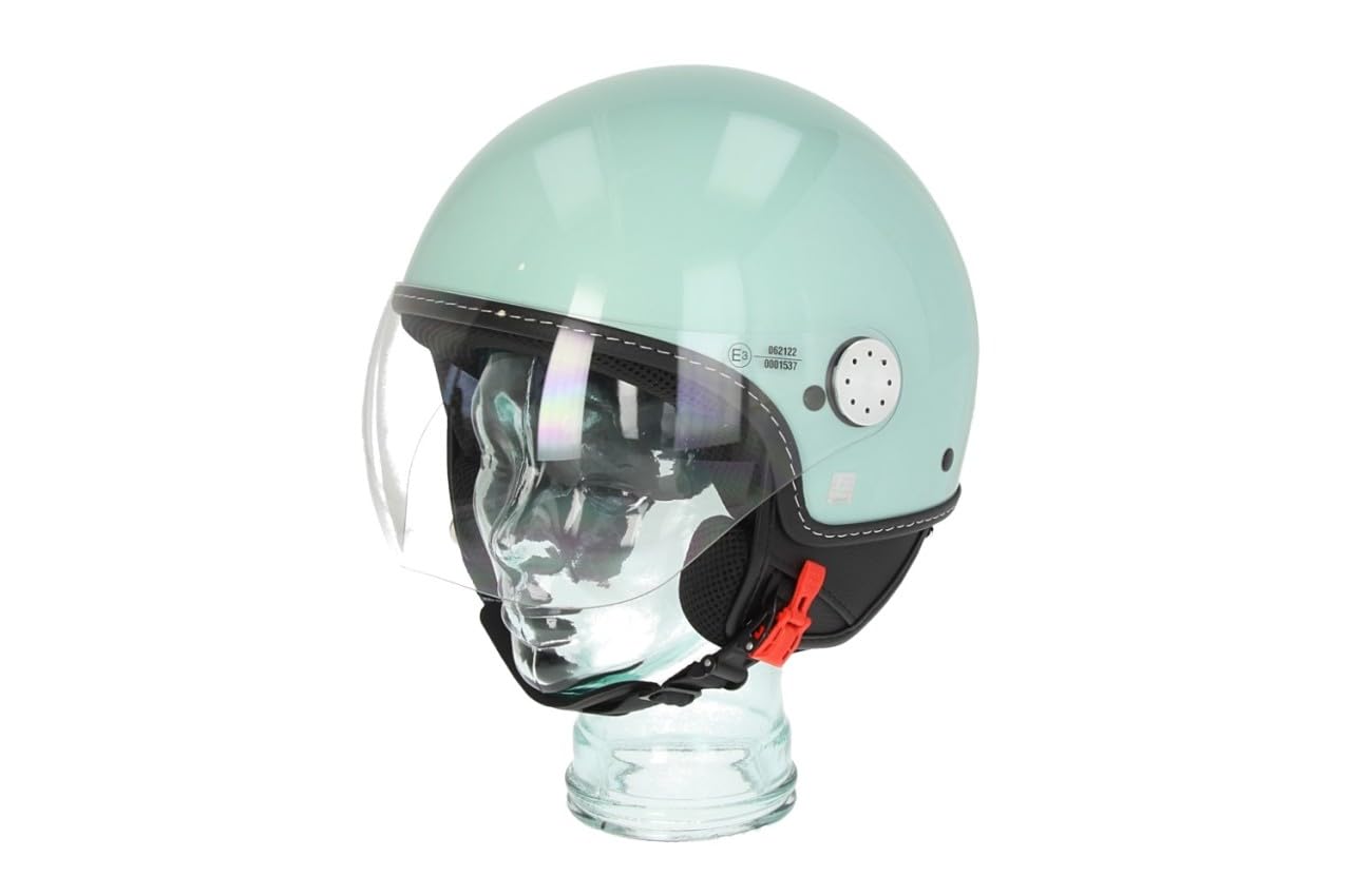 Jethelm Piaggio original Visor 4.0 Demi Jet für Vespa Fahrer mit ECE 22.06 Zulassung (grün amabile, S) von PIAGGIO