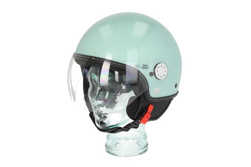 Jethelm Piaggio original Visor 4.0 Demi Jet für Vespa Fahrer mit ECE 22.06 Zulassung (grün amabile, S) von PIAGGIO