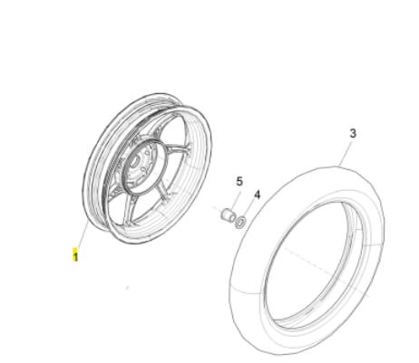 Felge Maxtuned, hinten für Liberty 125 iGet, 1C002949R von Maxtuned