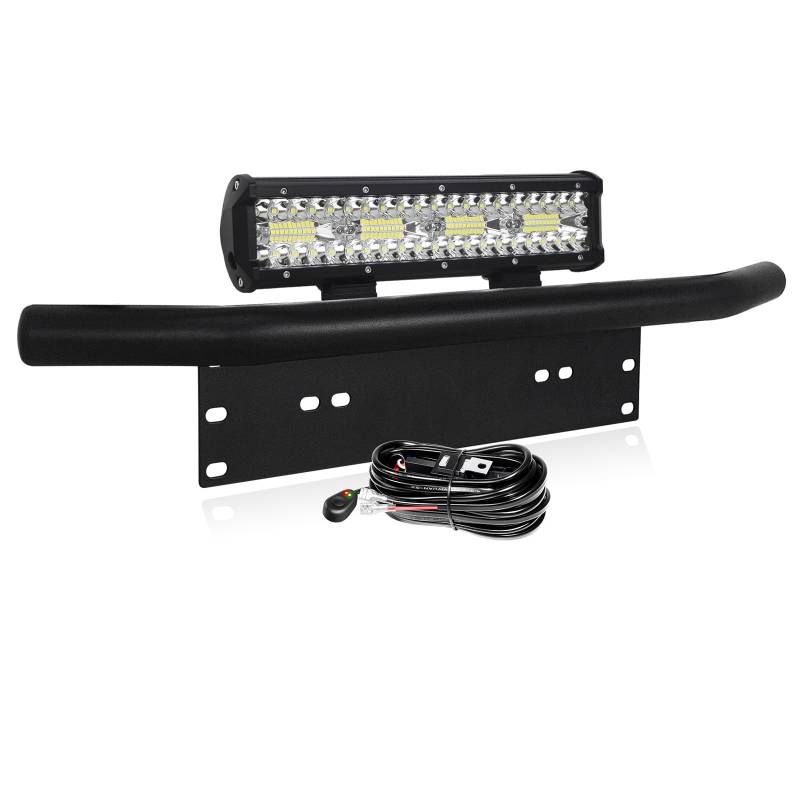 PICAA 12 Zoll 240W LED Lightbar mit Halterung 12V Kabelbaum, Spot Flood Combo LED-Lichtleiste Lichtbalken Arbeitsscheinwerfer 6000K Weiß Wasserdicht für Auto Offroad 4x4 LKW SUV Traktor von PICAA