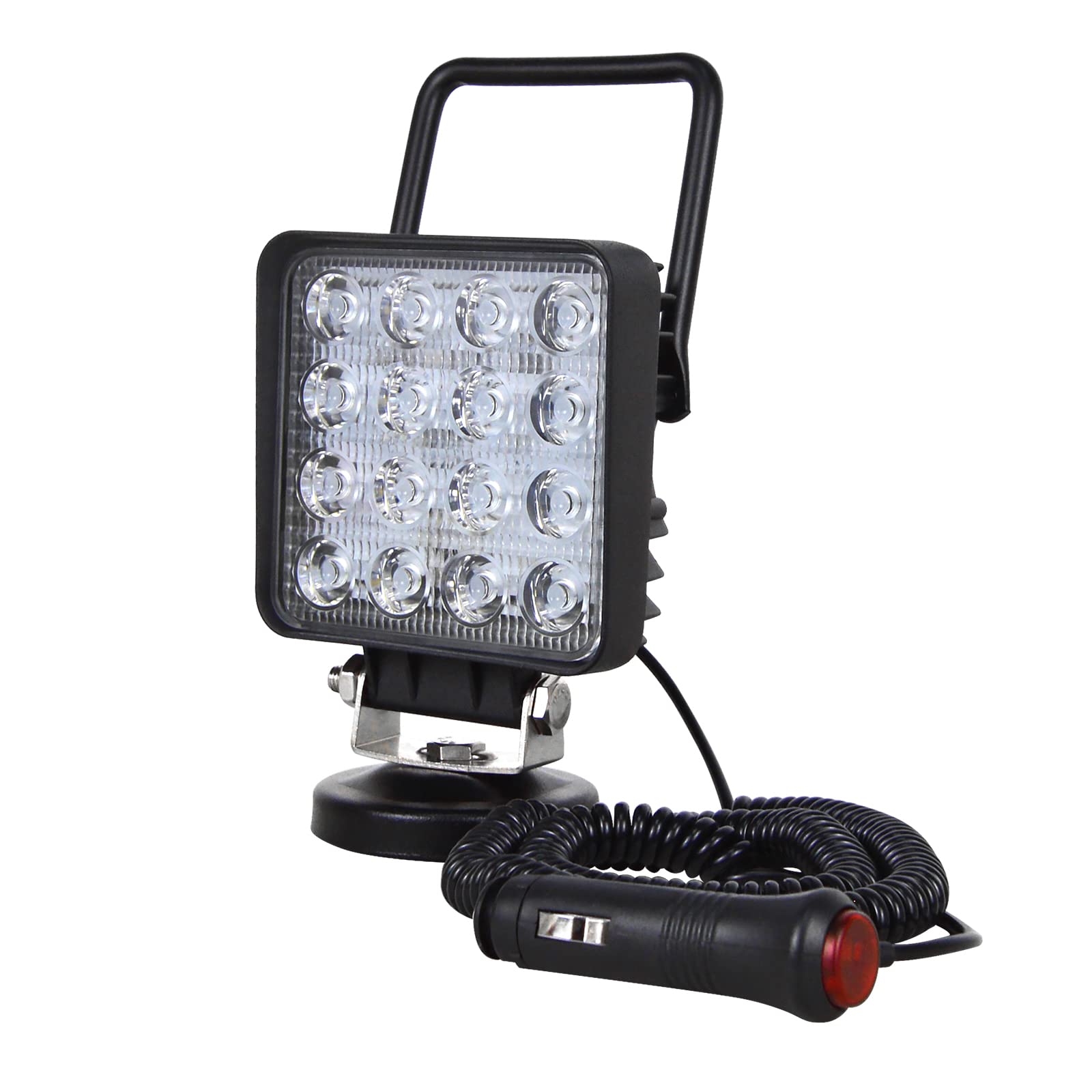 PICAA 1tlg 4 Zoll LED Arbeitsscheinwerfer mit Magnetfuß, Quadrat 48W Led Flutlicht Lightbar Auto Offroad 4x4 LKW Traktor 12V 24V Zusatzscheinwerfer PICAA 1tlg 4 Zoll LED Arbeitsscheinwerfer mit Magnetfuß, Quadrat 48W Led Flutlicht Lightbar Auto Offroad 4x4 LKW Traktor 12V 24V Zusatzscheinwerfer von PICAA