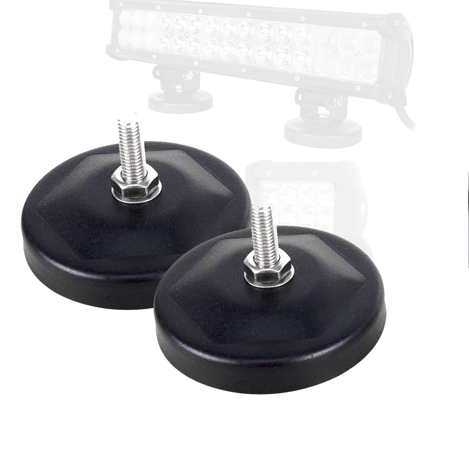 PICAA 2 Stück 75mm Magnetfuß LED-Arbeitslichtleisten Montagehalterungen, universelle leistungsstarke Halterung für Auto SUV 4x4 SUV ATV gerade gebogene LED-Lichtleisten Fahrlampe (Magnetic Bracket-D) PICAA 2 Stück 75mm Magnetfuß LED-Arbeitslichtleisten Montagehalterungen, universelle leistungsstarke Halterung für Auto SUV 4x4 SUV ATV gerade gebogene LED-Lichtleisten Fahrlampe (Magnetic Bracket-D) von PICAA