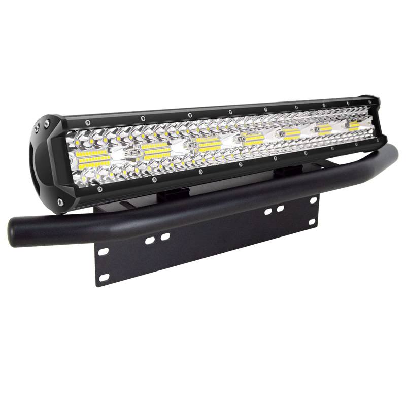PICAA 20 Zoll 420W LED Lightbar mit Halterung, 12V 24V Tri-Reihen Led Arbeitsscheinwerfer Lichtbalken 6000K Weiß Zusatzscheinwerfer für Auto Offroad 4x4 LKW Traktor Wasserdicht von PICAA