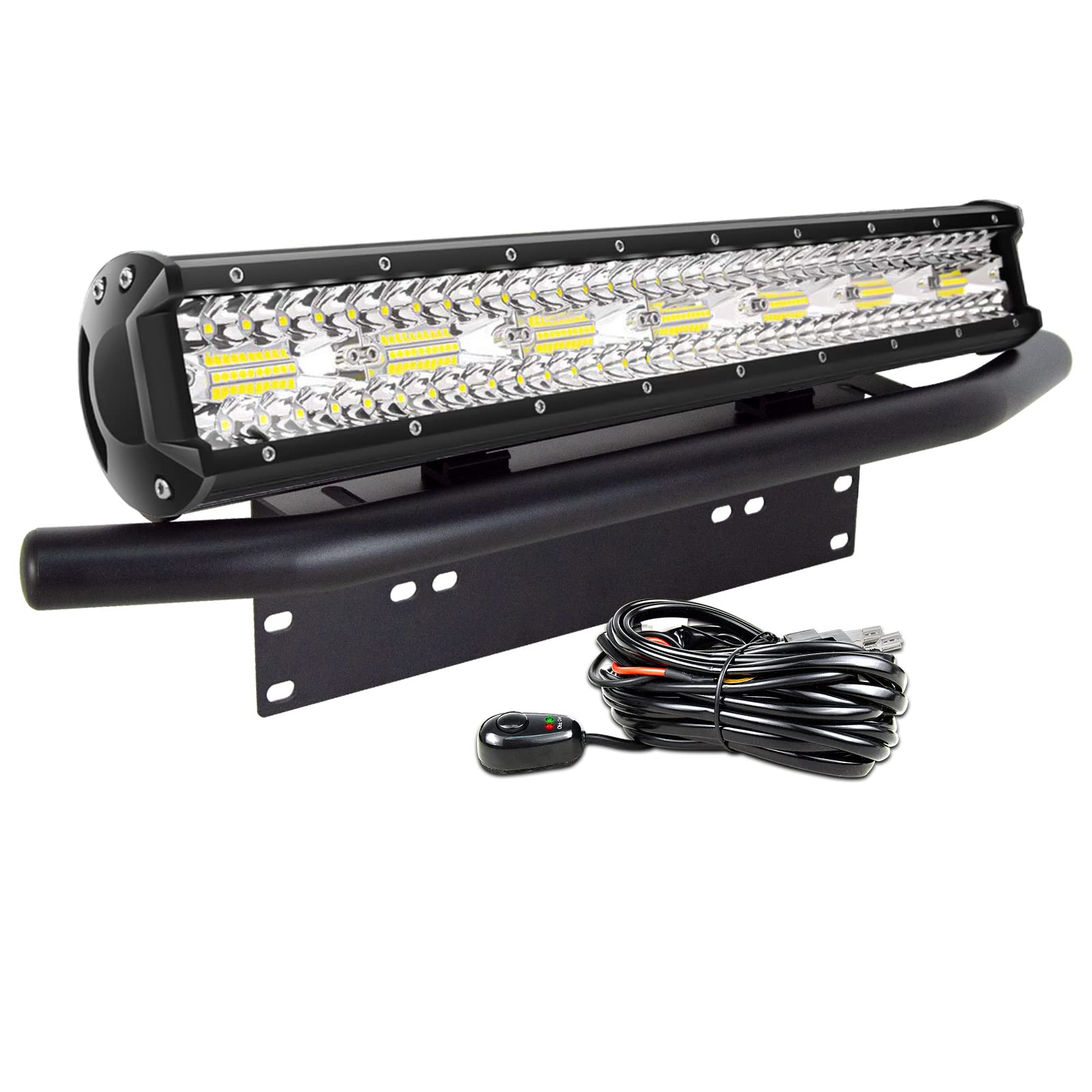 PICAA 20 Zoll 420W LED Lightbar mit Halterung 12V Kabelbaum, Spot Flood Combo LED-Lichtleiste Lichtbalken Arbeitsscheinwerfer 6000K Weiß Wasserdicht für Auto Offroad 4x4 LKW SUV Traktor PICAA 20 Zoll 420W LED Lightbar mit Halterung 12V Kabelbaum, Spot Flood Combo LED-Lichtleiste Lichtbalken Arbeitsscheinwerfer 6000K Weiß Wasserdicht für Auto Offroad 4x4 LKW SUV Traktor von PICAA