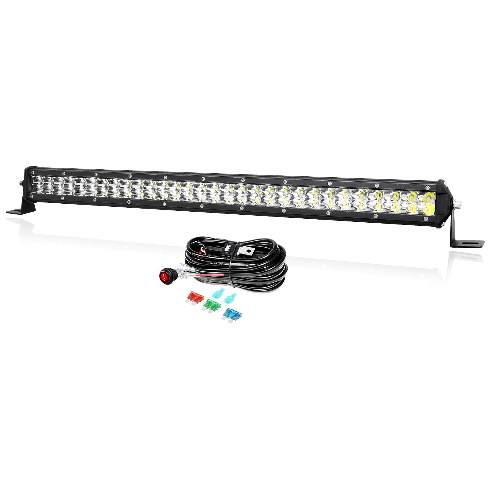 PICAA 24 Zoll 180W LED Lightbar Mit Kabelbaum Kit 12V, 6000K Weiß LED Lichtbalken Arbeitsscheinwerfer Bar Wasserdicht für Auto Offroad 4x4 LKW Traktor ATV SUV PICAA 24 Zoll 180W LED Lightbar Mit Kabelbaum Kit 12V, 6000K Weiß LED Lichtbalken Arbeitsscheinwerfer Bar Wasserdicht für Auto Offroad 4x4 LKW Traktor ATV SUV von PICAA