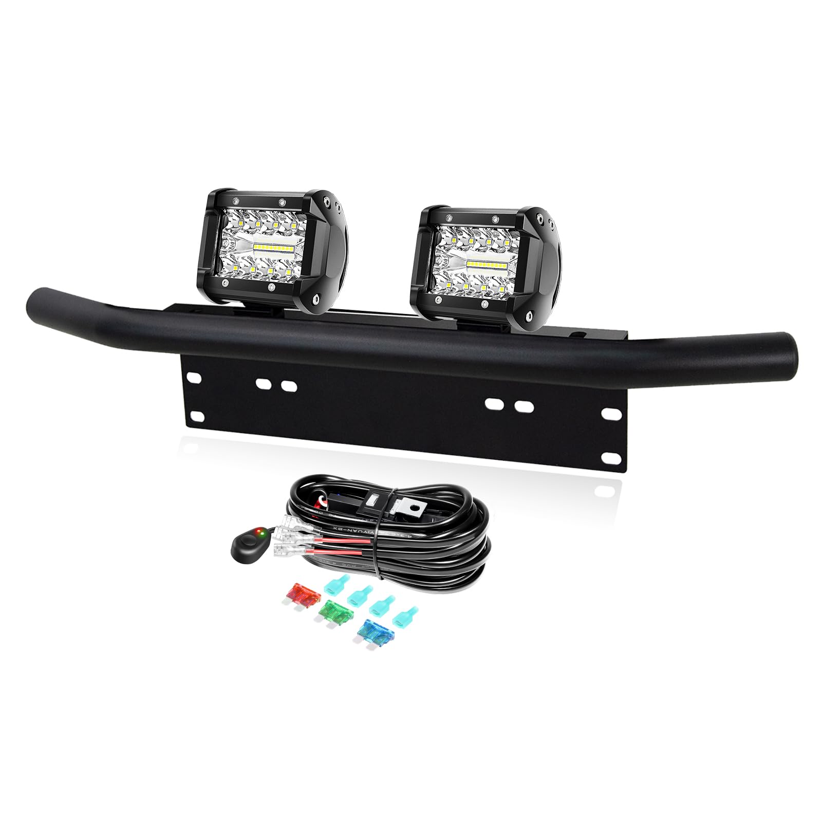 PICAA 2X 4 Zoll 60W LED Arbeitsscheinwerfer mit Halterung 12V Kabelbaum, Spot Flood Combo LED-Lichtleiste Lightbar Lichtbalken 6000K Weiß Wasserdicht für Auto Offroad 4x4 LKW SUV Traktor PICAA 2X 4 Zoll 60W LED Arbeitsscheinwerfer mit Halterung 12V Kabelbaum, Spot Flood Combo LED-Lichtleiste Lightbar Lichtbalken 6000K Weiß Wasserdicht für Auto Offroad 4x4 LKW SUV Traktor von PICAA