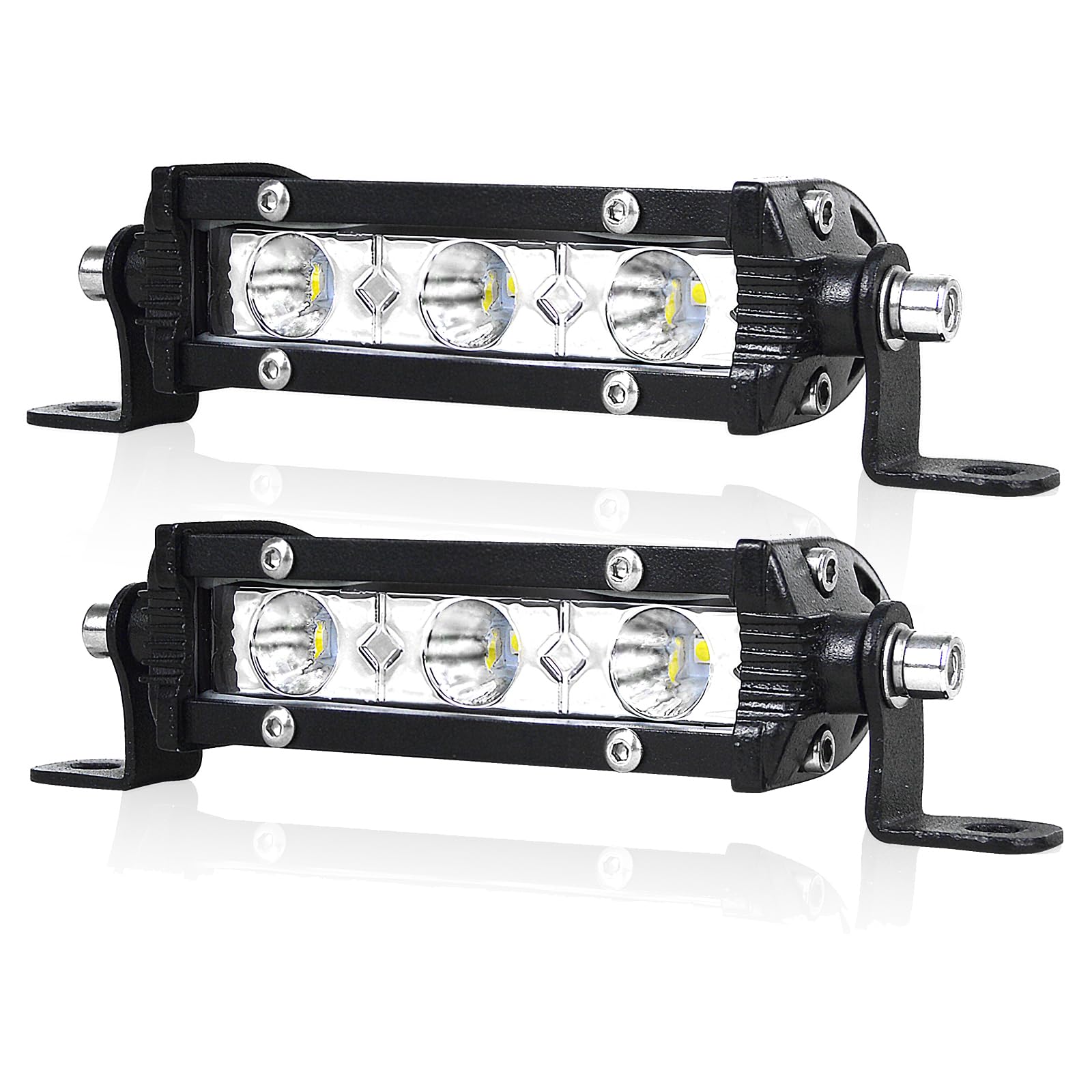 PICAA 2tlg 4 Zoll 15W LED Arbeitsscheinwerfer Spotlicht 12V 24V LED Lightbar Lichtbalken für Auto Offroad 4x4 LKW Traktor ATV SUV, 6000K Weiß Zusatzscheinwerfer PICAA 2tlg 4 Zoll 15W LED Arbeitsscheinwerfer Spotlicht 12V 24V LED Lightbar Lichtbalken für Auto Offroad 4x4 LKW Traktor ATV SUV, 6000K Weiß Zusatzscheinwerfer von PICAA