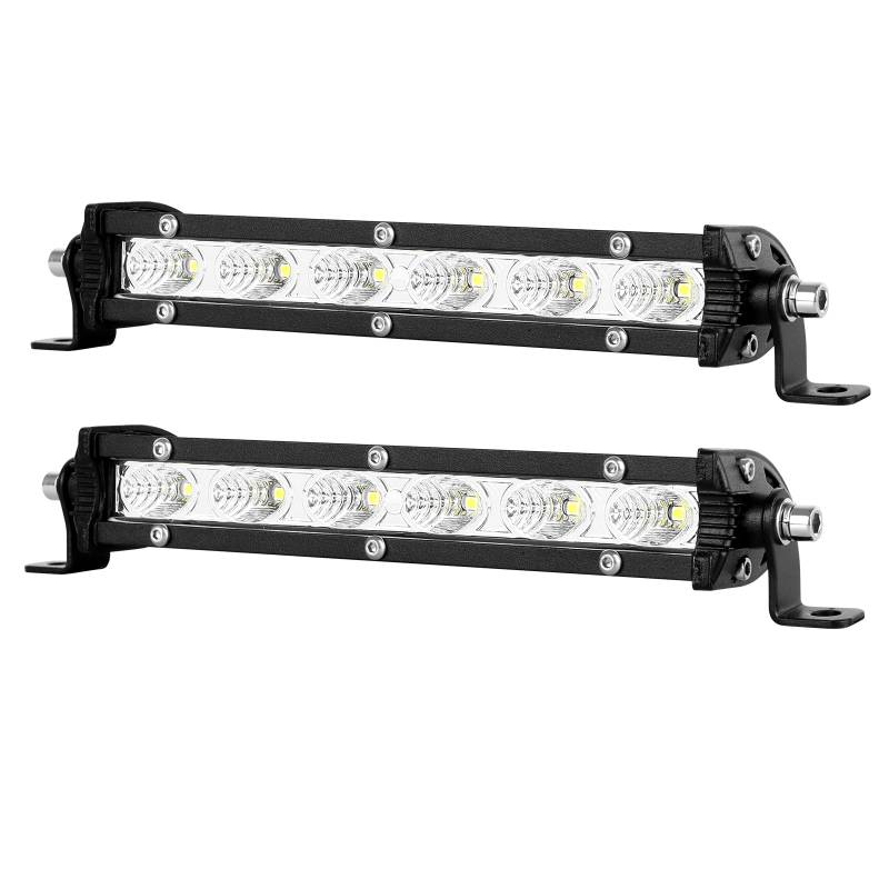 PICAA 2tlg 7 Zoll 30W LED Arbeitsscheinwerfer Flutlicht 12V 24V LED Lightbar Lichtbalken für Auto Offroad 4x4 LKW Traktor ATV SUV, 6000K Weiß Zusatzscheinwerfer von PICAA