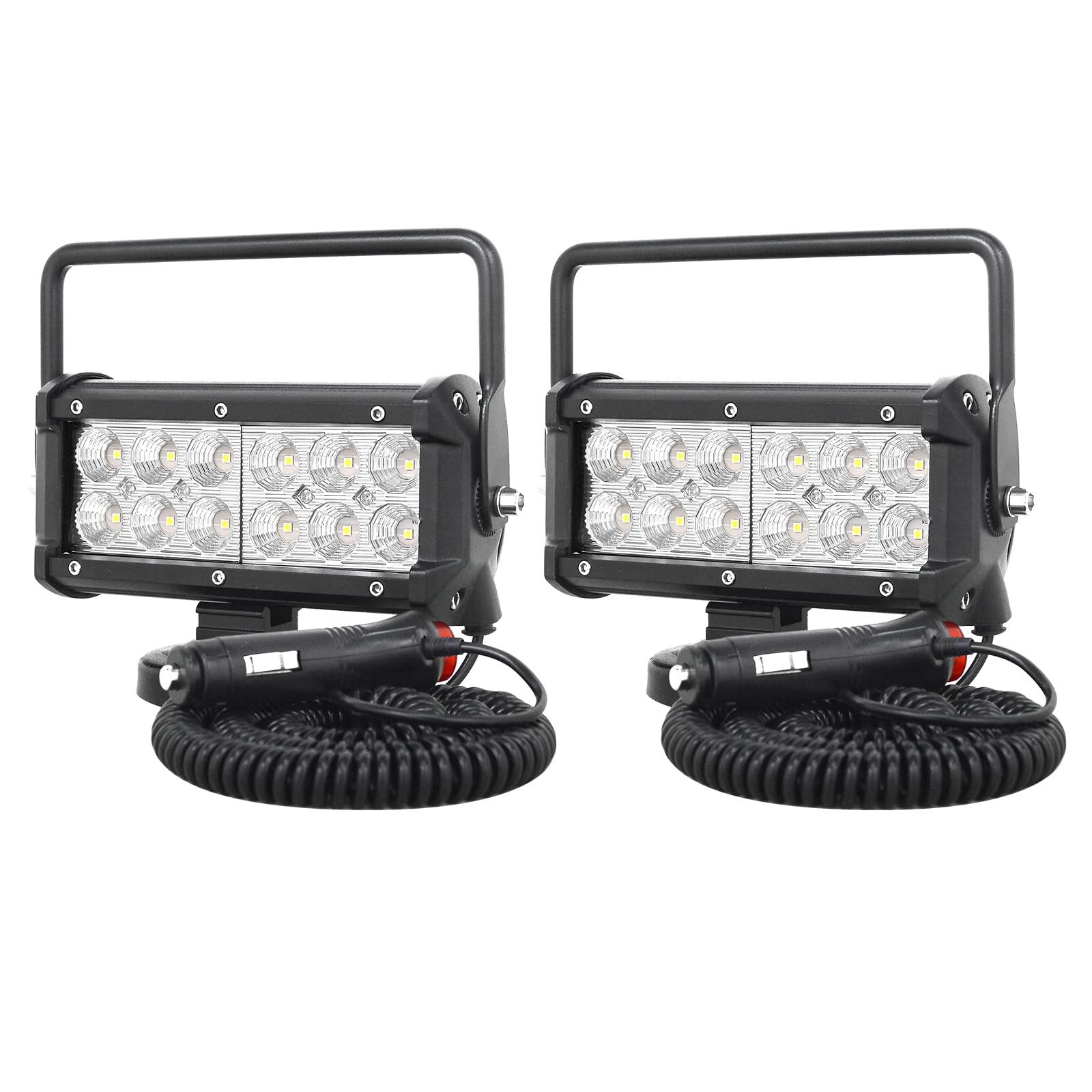 PICAA 2tlg 7 Zoll LED Arbeitsscheinwerfer mit Magnetfuß, 36W Led Flutlicht Lightbar Auto Offroad 4x4 LKW Traktor 12V 24V Zusatzscheinwerfer PICAA 2tlg 7 Zoll LED Arbeitsscheinwerfer mit Magnetfuß, 36W Led Flutlicht Lightbar Auto Offroad 4x4 LKW Traktor 12V 24V Zusatzscheinwerfer von PICAA