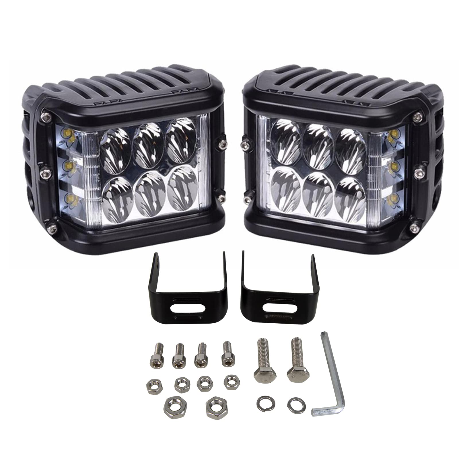 PICAA 2tlg 4 Zoll LED Arbeitsscheinwerfer, 60W Led Scheinwerfer Lightbar Lichtbalken Auto Offroad 4x4 LKW Traktor 12V 24V Zusatzscheinwerfer von PICAA