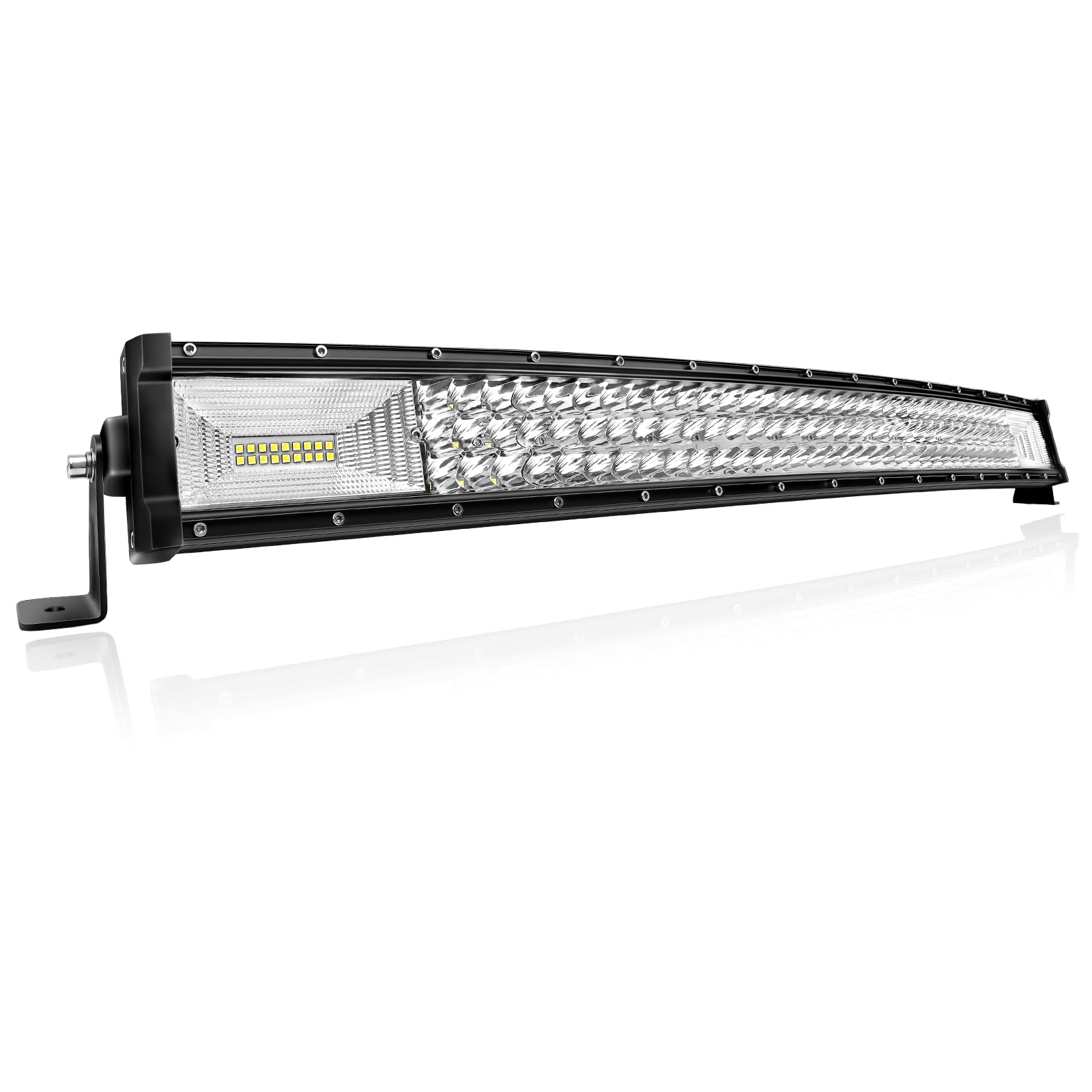 PICAA 3 Rows Gewölbt 32 Zoll LED Lightbar 405W Lichtbalken Arbeitsscheinwerfer Flutlicht Spotlight für Offroad Auto 12V 24V 6000K Weiß von PICAA