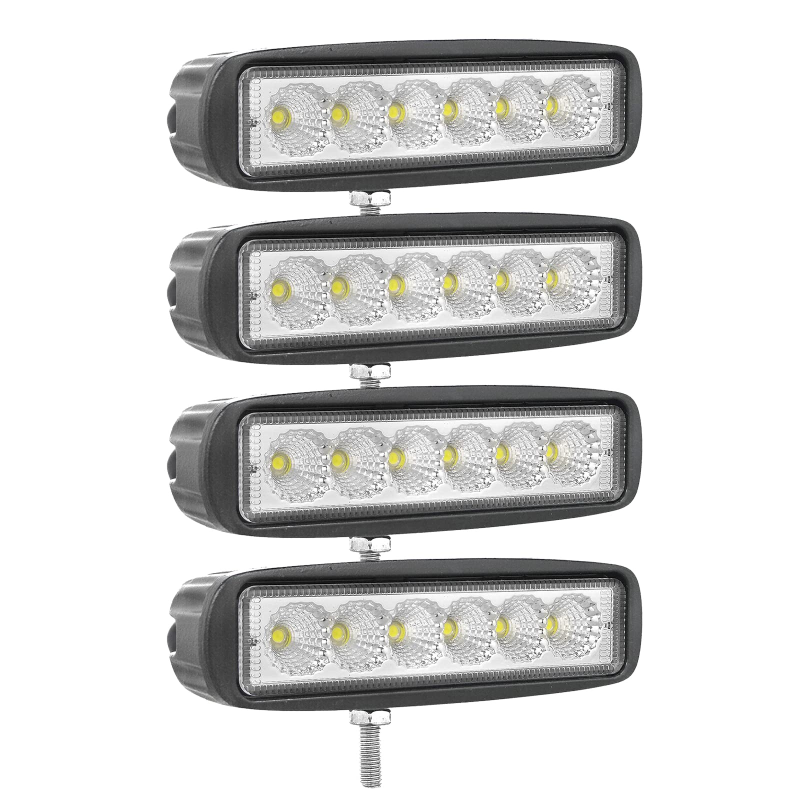 PICAA LED Arbeitsscheinwerfer, 4 Stücke 6 Zoll 18W Flutlicht, LED Scheinwerfer 12V 24V 6000K Offroad Zusatzscheinwerfer Rückfahrscheinwerfer für SUV, Traktor, LKW, 4x4, ATV von PICAA