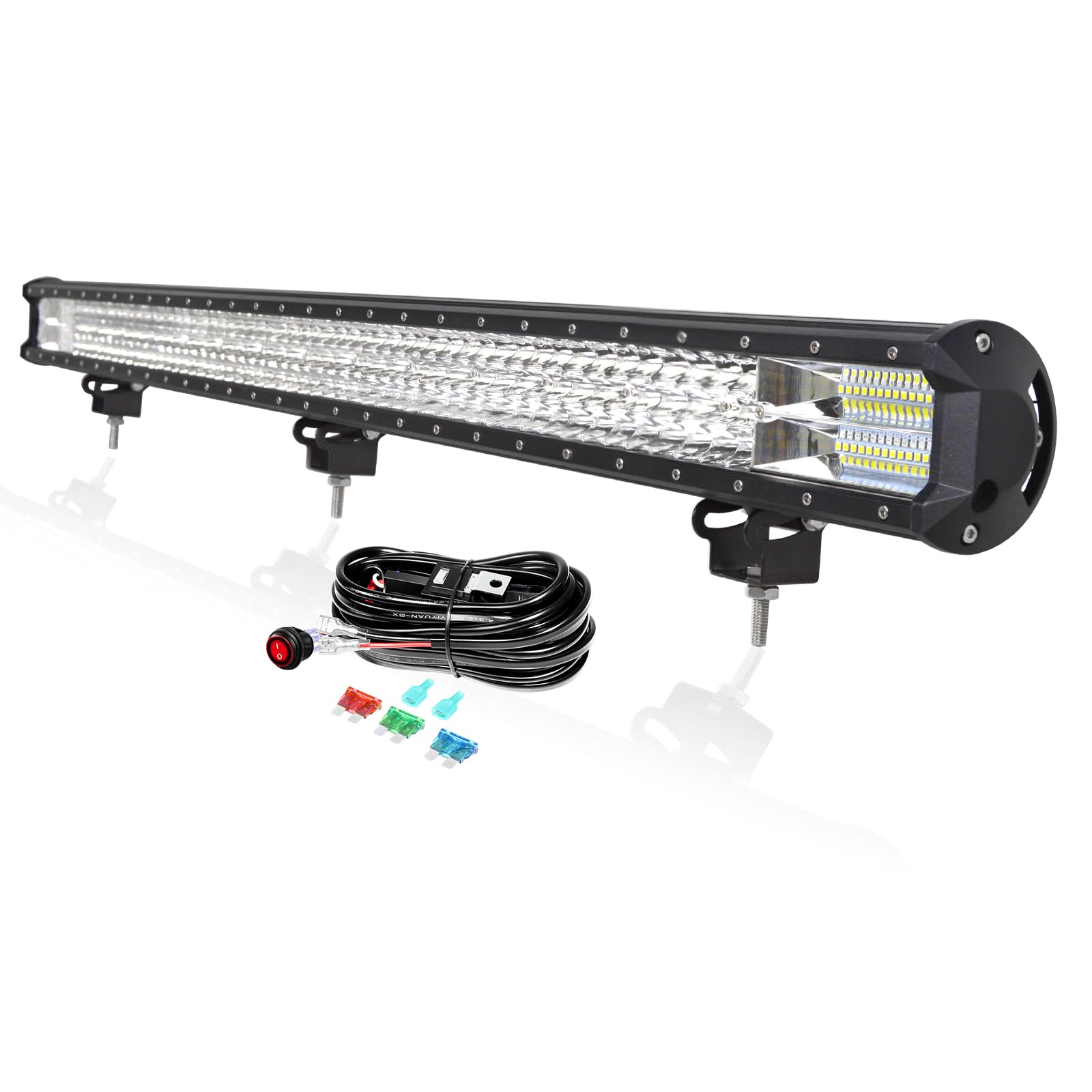 PICAA 45 Zoll 612W LED Lightbar mit Kabelbaum Kit, Tri-Reihen LED Arbeitsscheinwerfer Lichtbalken 12V 24V Auto Offroad 4x4 Zusatzscheinwerfer Flutlicht Spotlight PICAA 45 Zoll 612W LED Lightbar mit Kabelbaum Kit, Tri-Reihen LED Arbeitsscheinwerfer Lichtbalken 12V 24V Auto Offroad 4x4 Zusatzscheinwerfer Flutlicht Spotlight von PICAA
