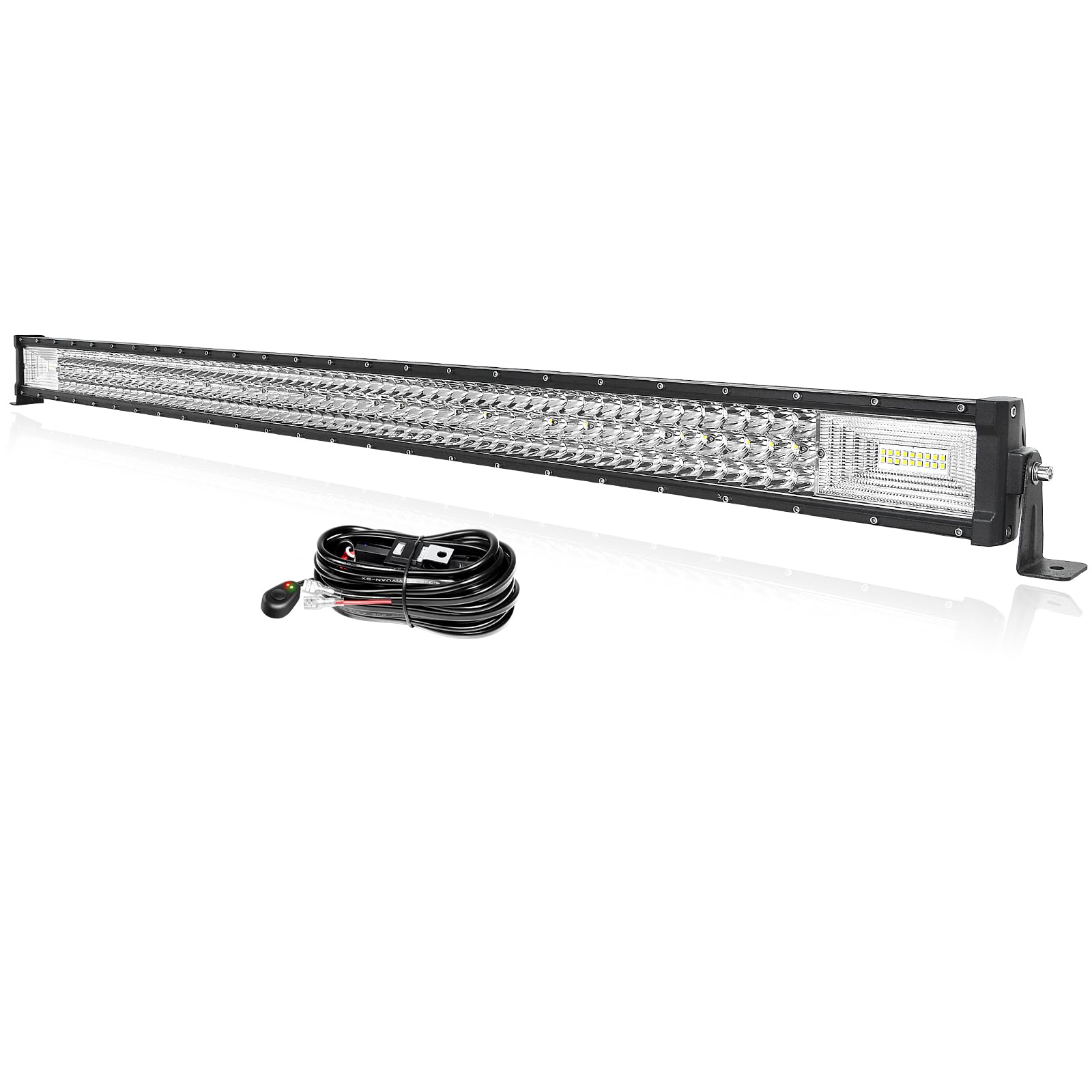 PICAA 50 Zoll 648W LED Lightbar mit 12V Kabelbaum Kit, 3 Rows Led Lichtbalken Arbeitsscheinwerfer Light Bar 6000K Weiß Wasserdicht für Auto Offroad 4x4 SUV LKW ATV PICAA 50 Zoll 648W LED Lightbar mit 12V Kabelbaum Kit, 3 Rows Led Lichtbalken Arbeitsscheinwerfer Light Bar 6000K Weiß Wasserdicht für Auto Offroad 4x4 SUV LKW ATV von PICAA