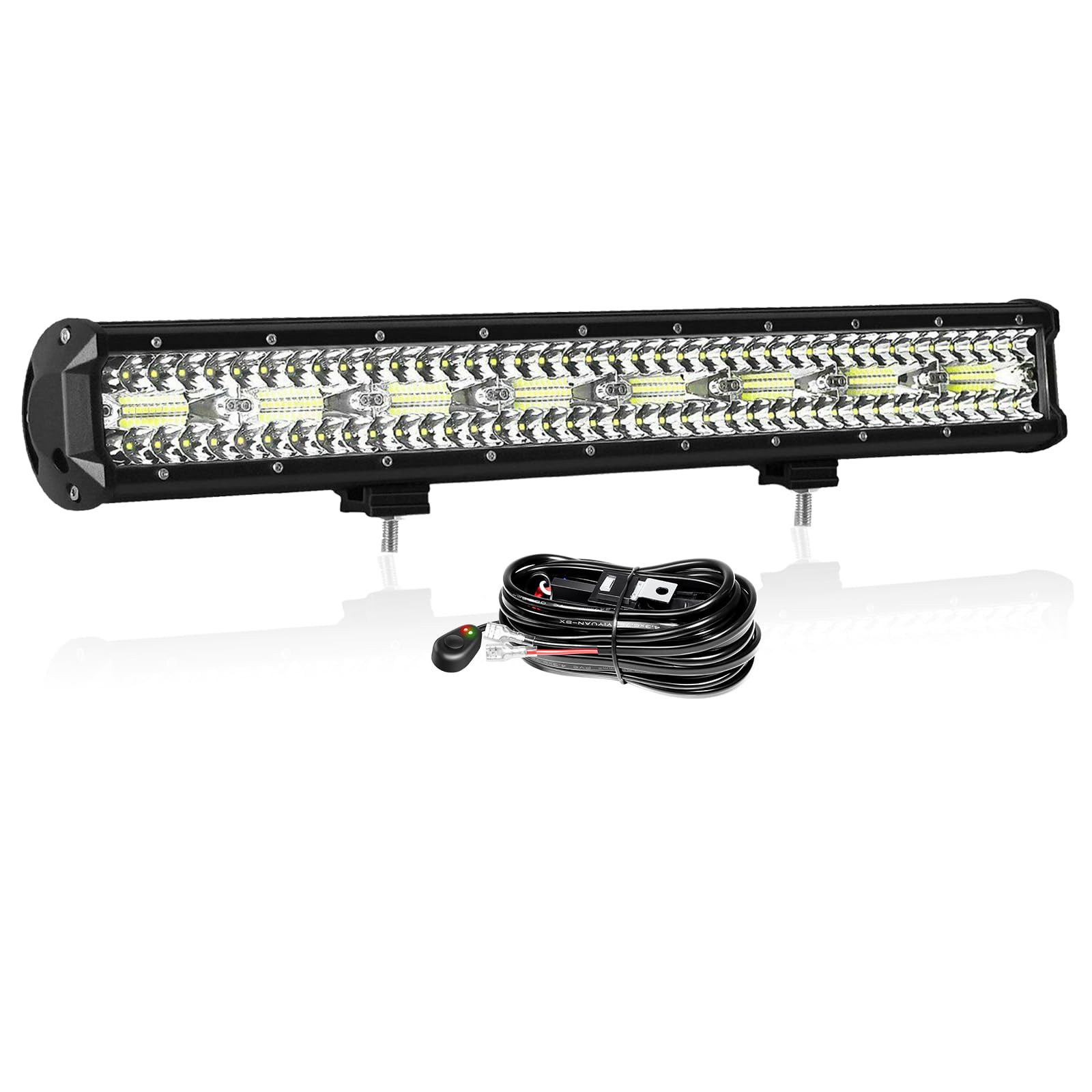 PICAA LED Arbeitsscheinwerfer 23 Zoll 480W LED Lightbar Auto Led Lichtbalken 12V mit Kabelbaum Offroad 4x4 SUV LKW Led Zusatzscheinwerfer von PICAA