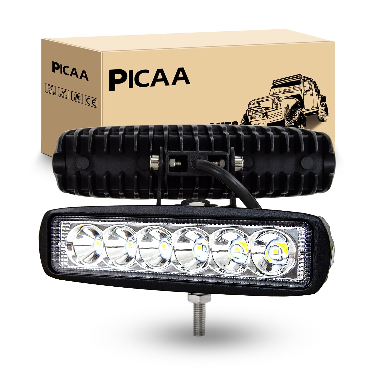 PICAA LED Arbeitsscheinwerfer 2X 6 Zoll 18W Arbeitsscheinwerfer Traktor 12V 24V Spotlight Wasserdicht Arbeitslicht led zusatzscheinwerfer für Bagger Traktoren Schlepper Gabelstapler ATV Lkw, offroad PICAA LED Arbeitsscheinwerfer 2X 6 Zoll 18W Arbeitsscheinwerfer Traktor 12V 24V Spotlight Wasserdicht Arbeitslicht led zusatzscheinwerfer für Bagger Traktoren Schlepper Gabelstapler ATV Lkw, offroad von PICAA