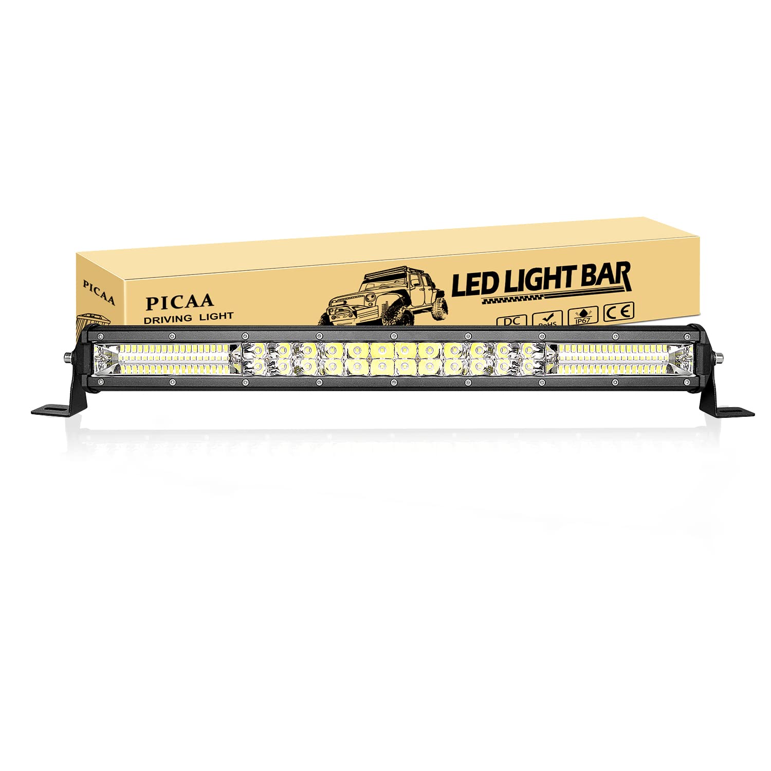 PICAA Led Arbeitsscheinwerfer, 20 Zoll 50CM 180W 7D Led Lichtbalken, 12V Slim Spot Flutlicht Kombination Led Zusatzscheinwerfer Bar LED Arbeit Licht Bar für SUV Offroad ATV UTV Traktor 4x4 Auto PICAA Led Arbeitsscheinwerfer, 20 Zoll 50CM 180W 7D Led Lichtbalken, 12V Slim Spot Flutlicht Kombination Led Zusatzscheinwerfer Bar LED Arbeit Licht Bar für SUV Offroad ATV UTV Traktor 4x4 Auto von PICAA