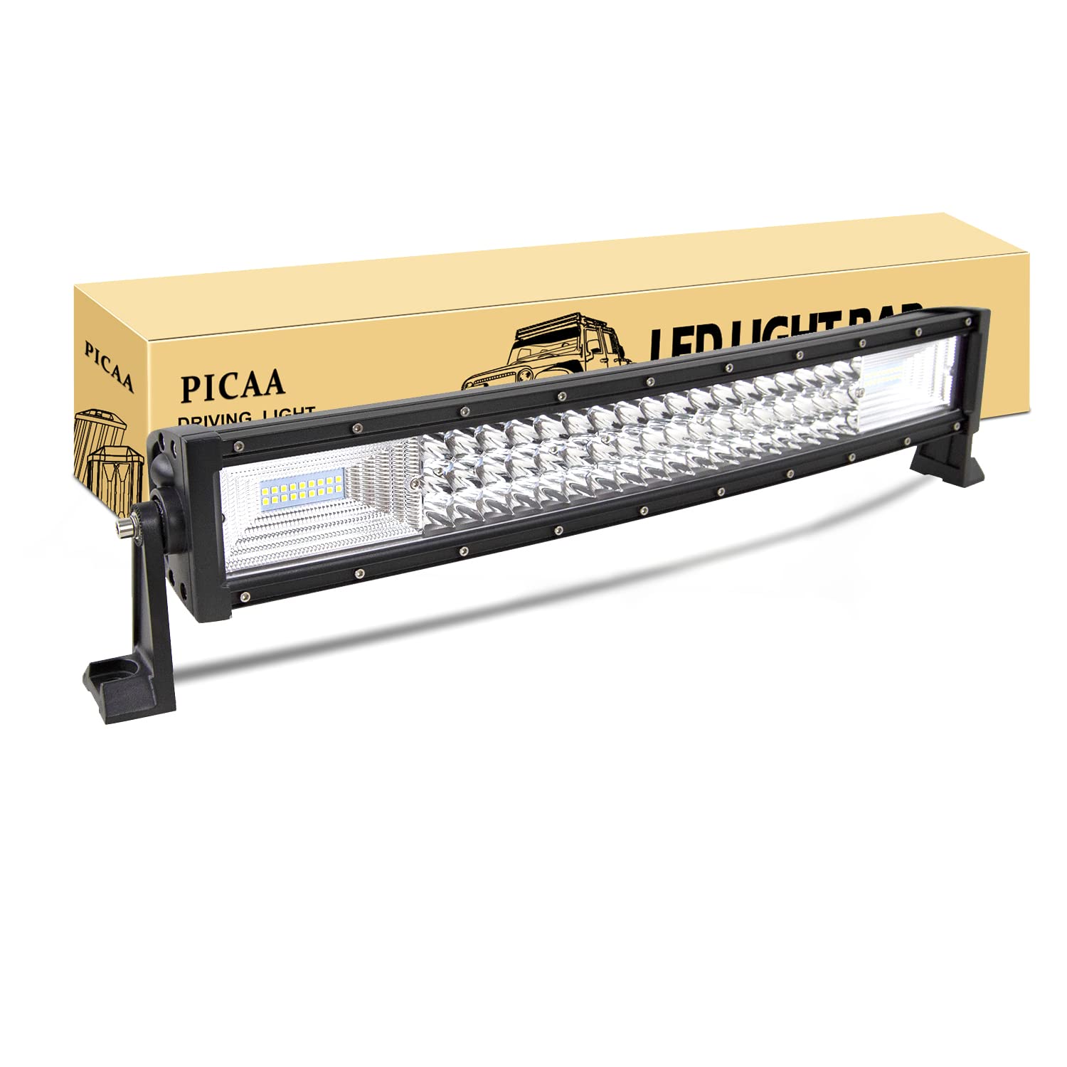 PICAA Led Arbeitsscheinwerfer 22 Zoll 54CM 270W Led Lichtbalken 12V 24V Gewolbt Led Zusatzscheinwerfer Bar Spot Flutlicht LED Arbeit Licht Bar für SUV Offroad ATV UTV Traktor 4x4 Auto von PICAA