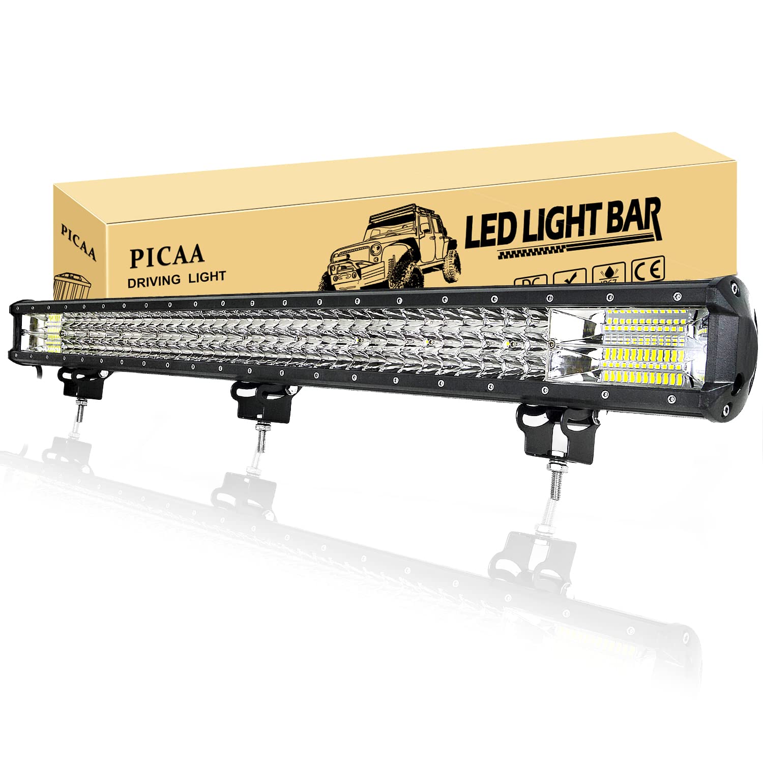 PICAA Led Arbeitsscheinwerfer 34 Zoll 86CM 468W Led Lichtbalken 12V 24V 6000K Led Zusatzscheinwerfer Bar Spot Flutlicht Kombination LED Arbeit Licht Bar für SUV Offroad ATV UTV Traktor 4x4 Auto von PICAA