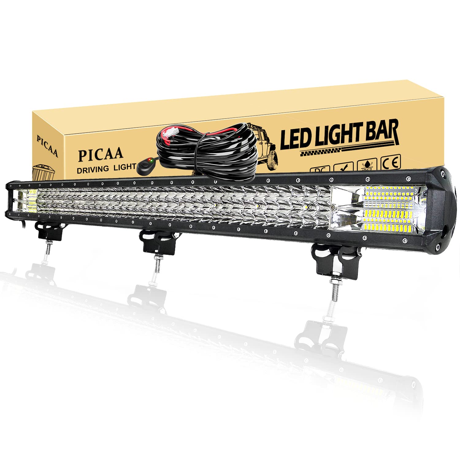 PICAA Led Arbeitsscheinwerfer 34 Zoll 86CM 468W Led Lichtbalken 12V Mit Kabelbaum Led Zusatzscheinwerfer Bar Spot Flutlicht LED Arbeit Licht Bar für SUV Offroad ATV UTV Traktor 4x4 Auto PICAA Led Arbeitsscheinwerfer 34 Zoll 86CM 468W Led Lichtbalken 12V Mit Kabelbaum Led Zusatzscheinwerfer Bar Spot Flutlicht LED Arbeit Licht Bar für SUV Offroad ATV UTV Traktor 4x4 Auto von PICAA