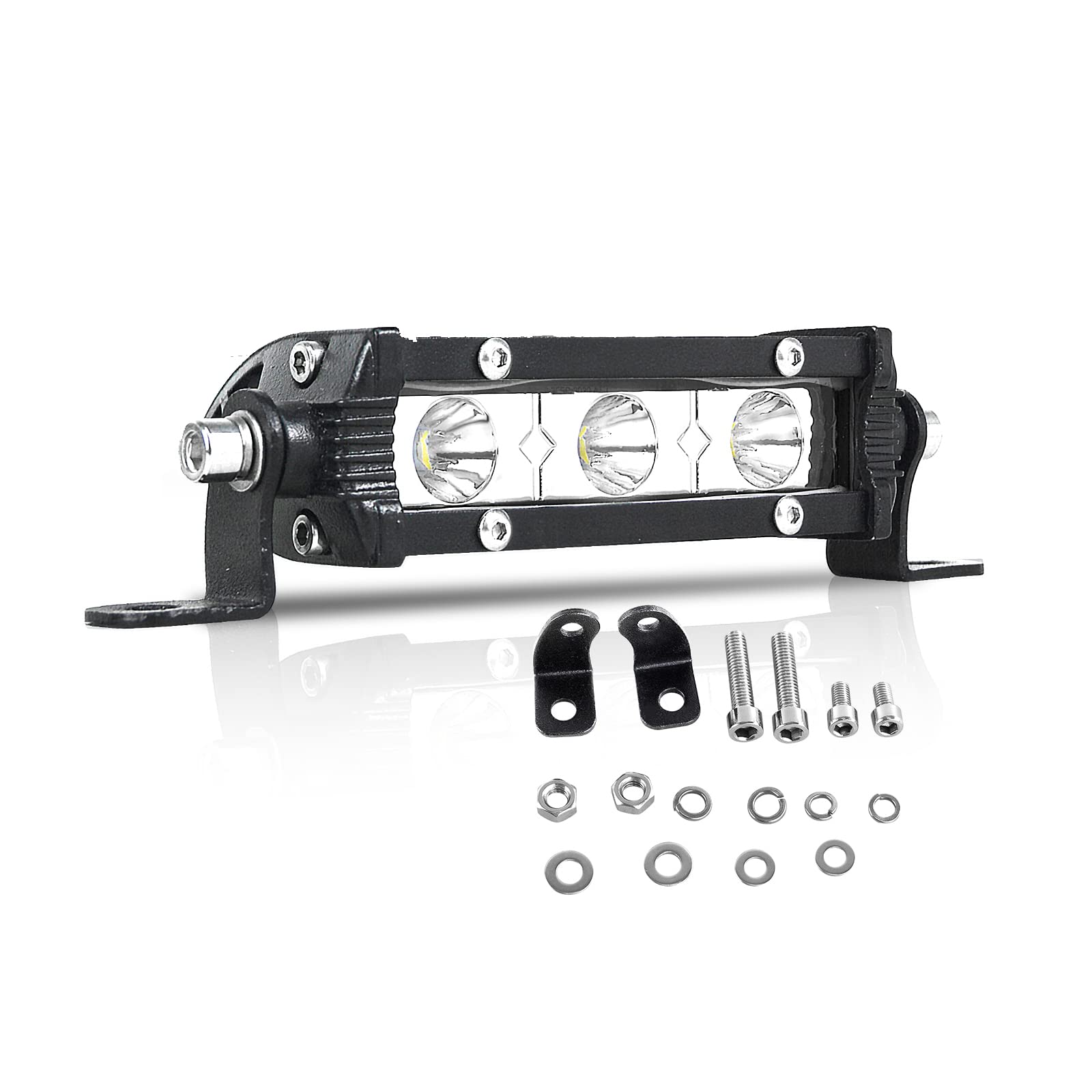PICAA Arbeitsscheinwerfer 4 Zoll 10.4CM 15W LED Lichtbalken 12V Slim Zusatzscheinwerfer Bar Spot Arbeit Licht für SUV Offroad ATV UTV Traktor 4x4 Auto (1 Stück) von PICAA