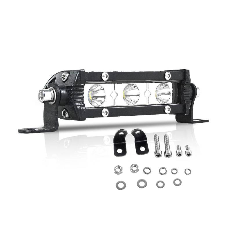 PICAA Arbeitsscheinwerfer 4 Zoll 10.4CM 15W LED Lichtbalken 12V Slim Zusatzscheinwerfer Bar Spot Arbeit Licht für SUV Offroad ATV UTV Traktor 4x4 Auto (1 Stück) von PICAA