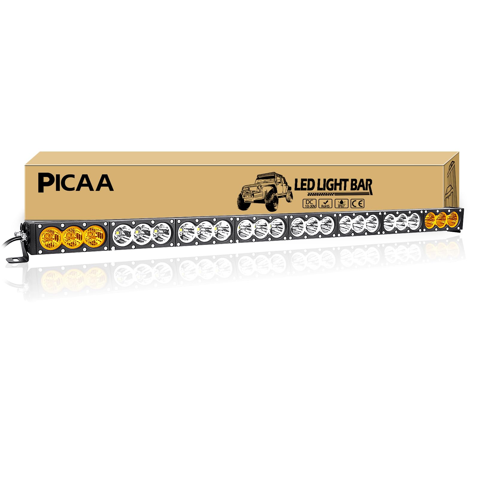 PICAA Led Arbeitsscheinwerfer 44 Zoll 110CM 360W einzelne Reihe Led Lichtbalken 12V Led Zusatzscheinwerfer Bar Spot Flood Combo Zweifarbig Bernstein & Weiß für SUV Offroad ATV UTV Traktor 4x4 Auto PICAA Led Arbeitsscheinwerfer 44 Zoll 110CM 360W einzelne Reihe Led Lichtbalken 12V Led Zusatzscheinwerfer Bar Spot Flood Combo Zweifarbig Bernstein & Weiß für SUV Offroad ATV UTV Traktor 4x4 Auto von PICAA