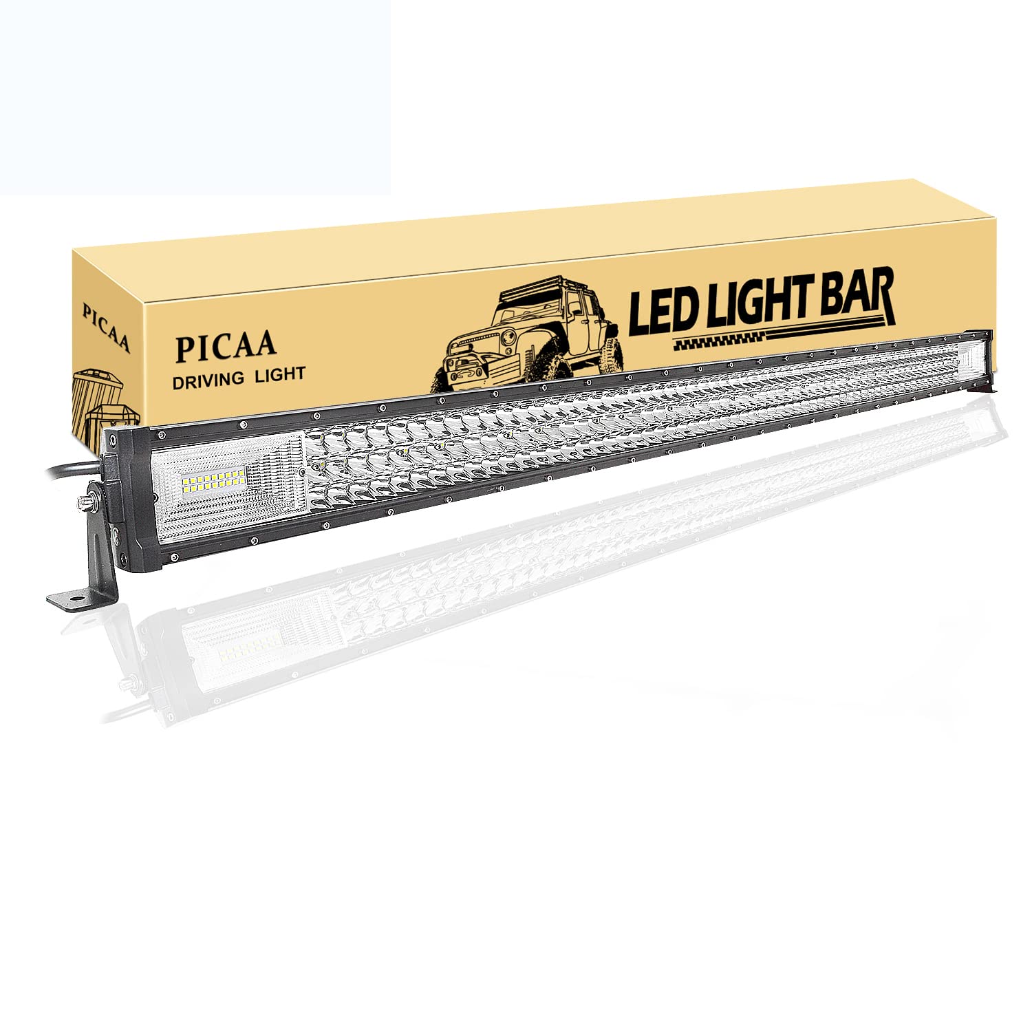 PICAA Led Arbeitsscheinwerfer 50 Zoll 125CM 648W Led Lichtbalken 12V 24V Drei Reihen Led Zusatzscheinwerfer Bar Spot Flutlicht LED Arbeit Licht Bar für SUV Offroad ATV UTV Traktor 4x4 Auto von PICAA