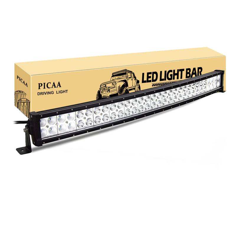 PICAA Gewölbter Arbeitsscheinwerfer 32 Zoll 79CM 180W LED Lichtbalken 12V Zusatzscheinwerfer Bar für SUV Offroad ATV UTV Traktor 4x4 Auto von PICAA