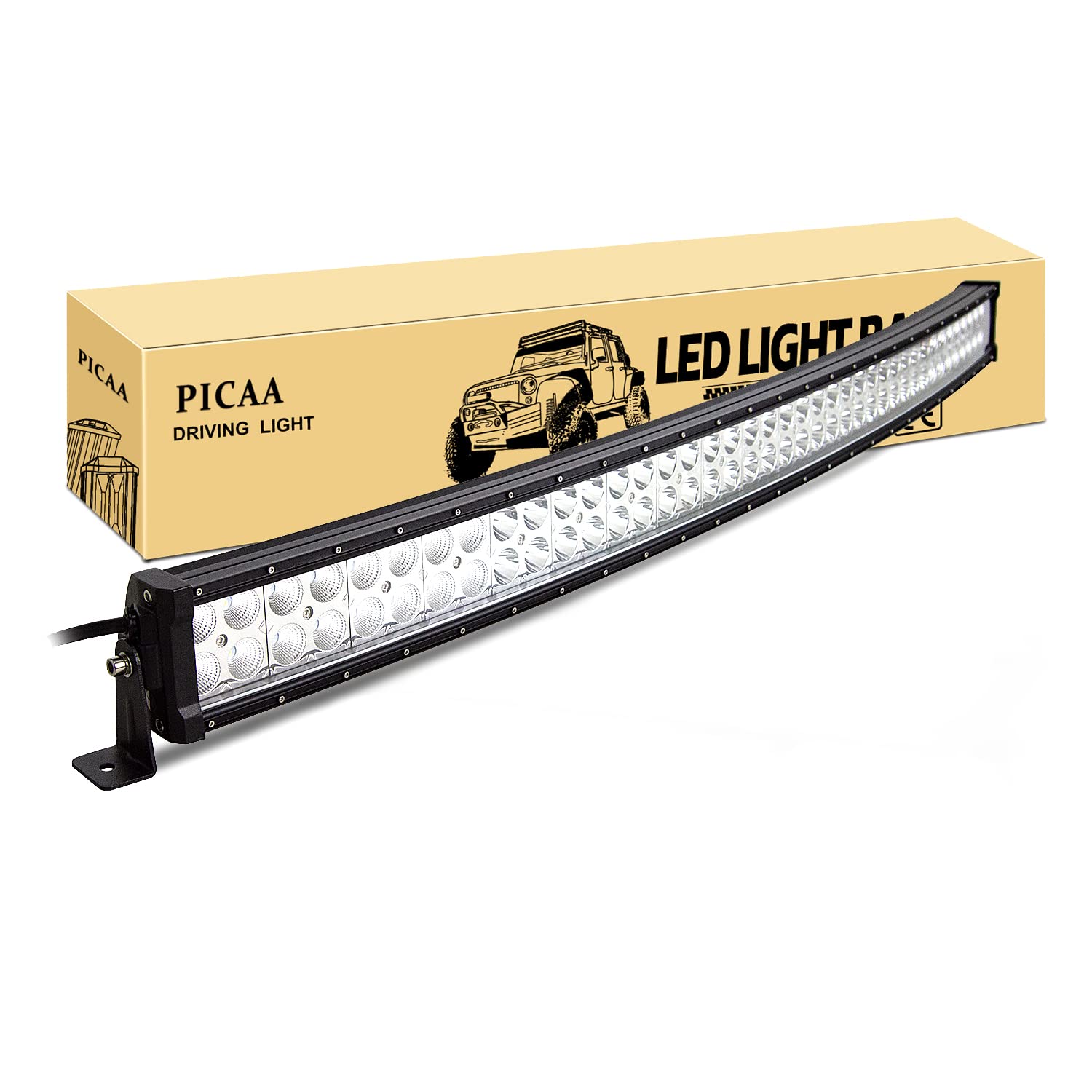 PICAA Led Lichtleiste Gewolbt Led Arbeitsscheinwerfer 42 Zoll 104CM 240W Led Lichtbalken 12V Led Zusatzscheinwerfer Bar LED Arbeit Licht Bar für SUV Offroad ATV UTV Traktor 4x4 Auto von PICAA