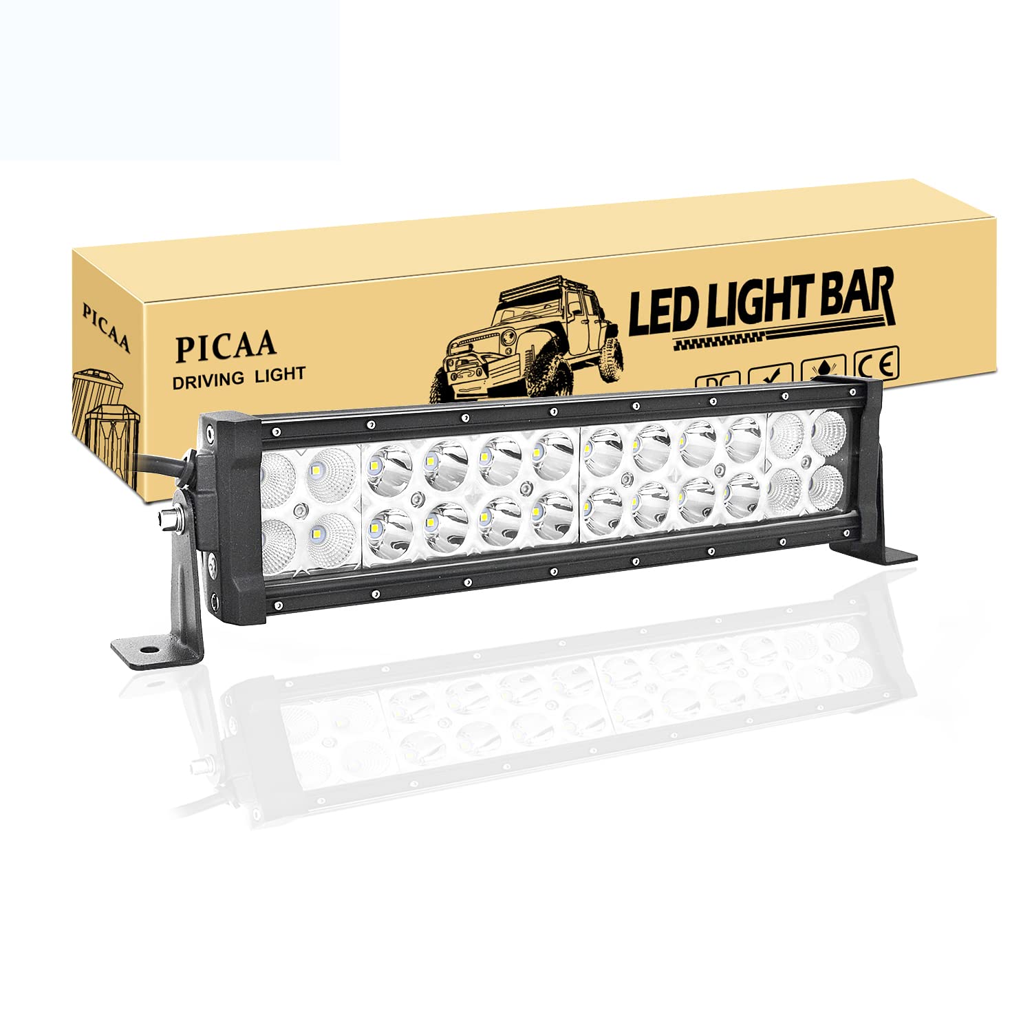 PICAA Led Lichtleiste Led Arbeitsscheinwerfer 12 Zoll 32.5CM 72W Led Lichtbalken 12V Led Zusatzscheinwerfer Bar LED Arbeit Licht Bar für SUV Offroad ATV UTV Traktor 4x4 Auto PICAA Led Lichtleiste Led Arbeitsscheinwerfer 12 Zoll 32.5CM 72W Led Lichtbalken 12V Led Zusatzscheinwerfer Bar LED Arbeit Licht Bar für SUV Offroad ATV UTV Traktor 4x4 Auto von PICAA