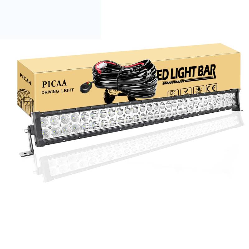 PICAA LED Lichtleiste Arbeitsscheinwerfer 32 Zoll 79CM 180W Lichtbalken 12V Mit Kabelbaum Zusatzscheinwerfer Bar Arbeit Licht für SUV Offroad ATV UTV Traktor 4x4 Auto von PICAA