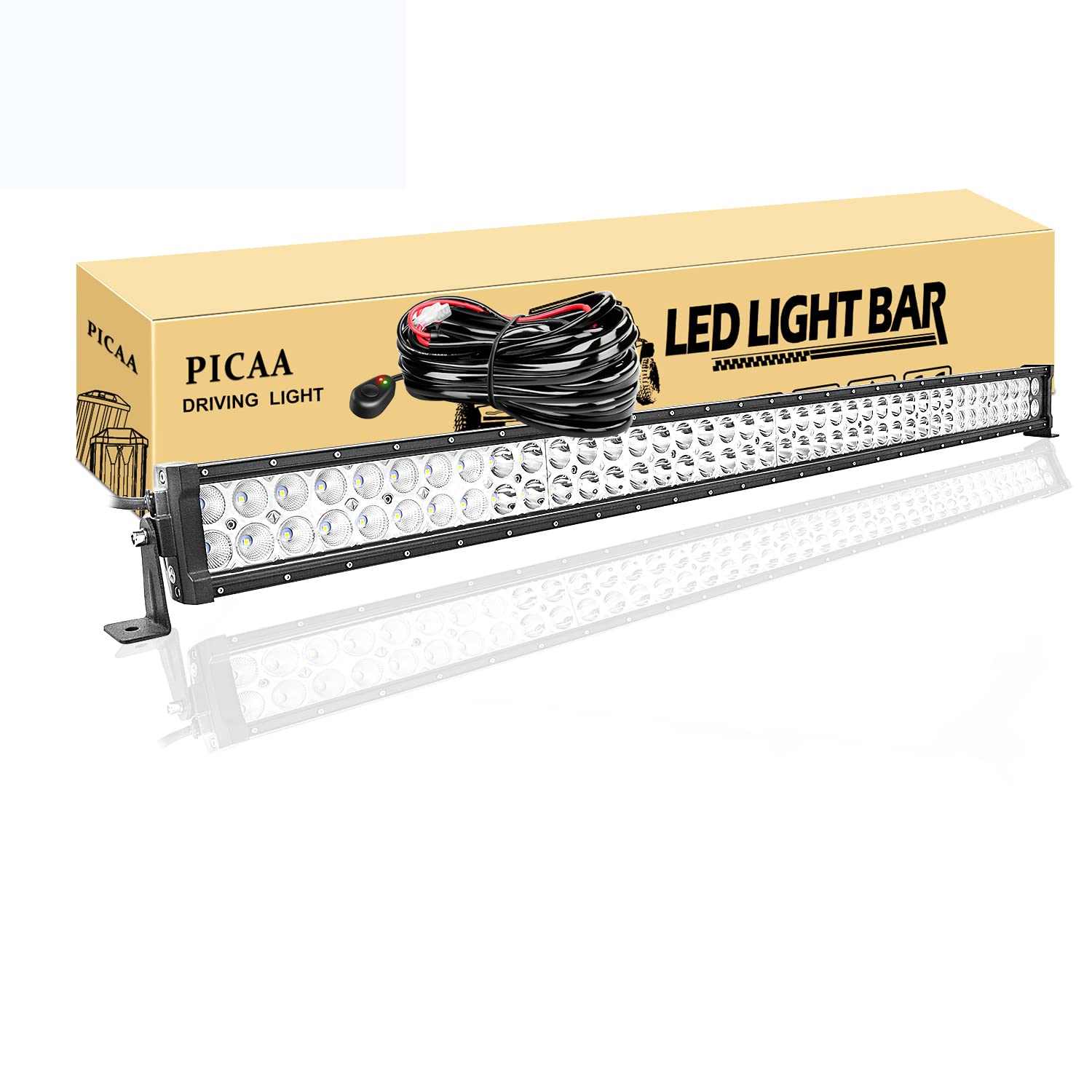 PICAA Led Lichtleiste Led Arbeitsscheinwerfer 42 Zoll 104CM 240W Led Lichtbalken 12V Mit Kabelbaum Led Zusatzscheinwerfer Bar LED Arbeit Licht Bar für SUV Offroad ATV UTV Traktor 4x4 Auto von PICAA