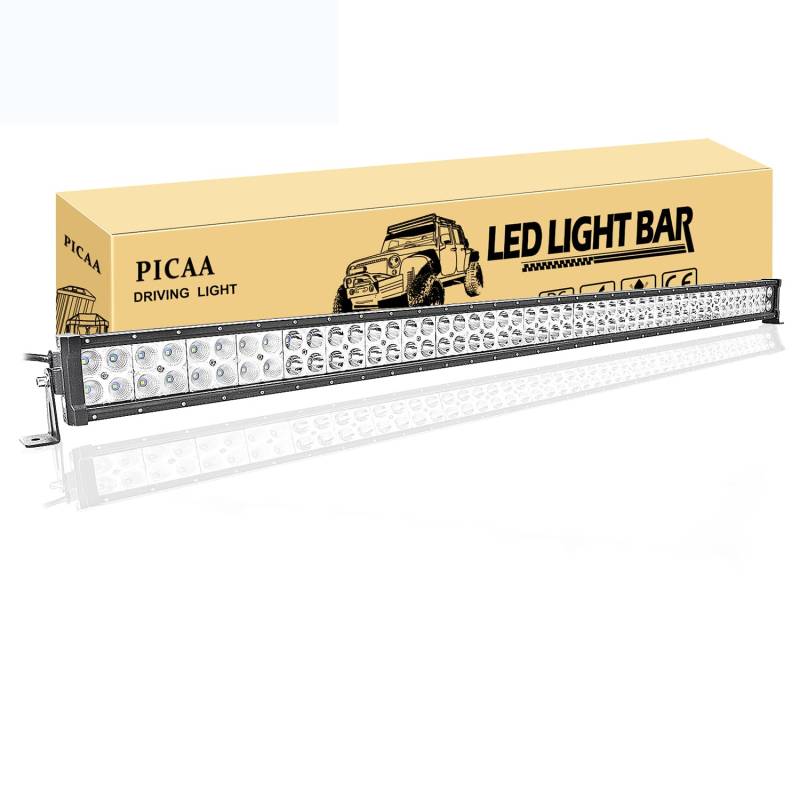 PICAA Led Lichtleiste Led Arbeitsscheinwerfer 52 Zoll 130CM 300W Led Lichtbalken 12V Led Zusatzscheinwerfer Bar LED Arbeit Licht Bar für SUV Offroad ATV UTV Traktor 4x4 Auto von PICAA