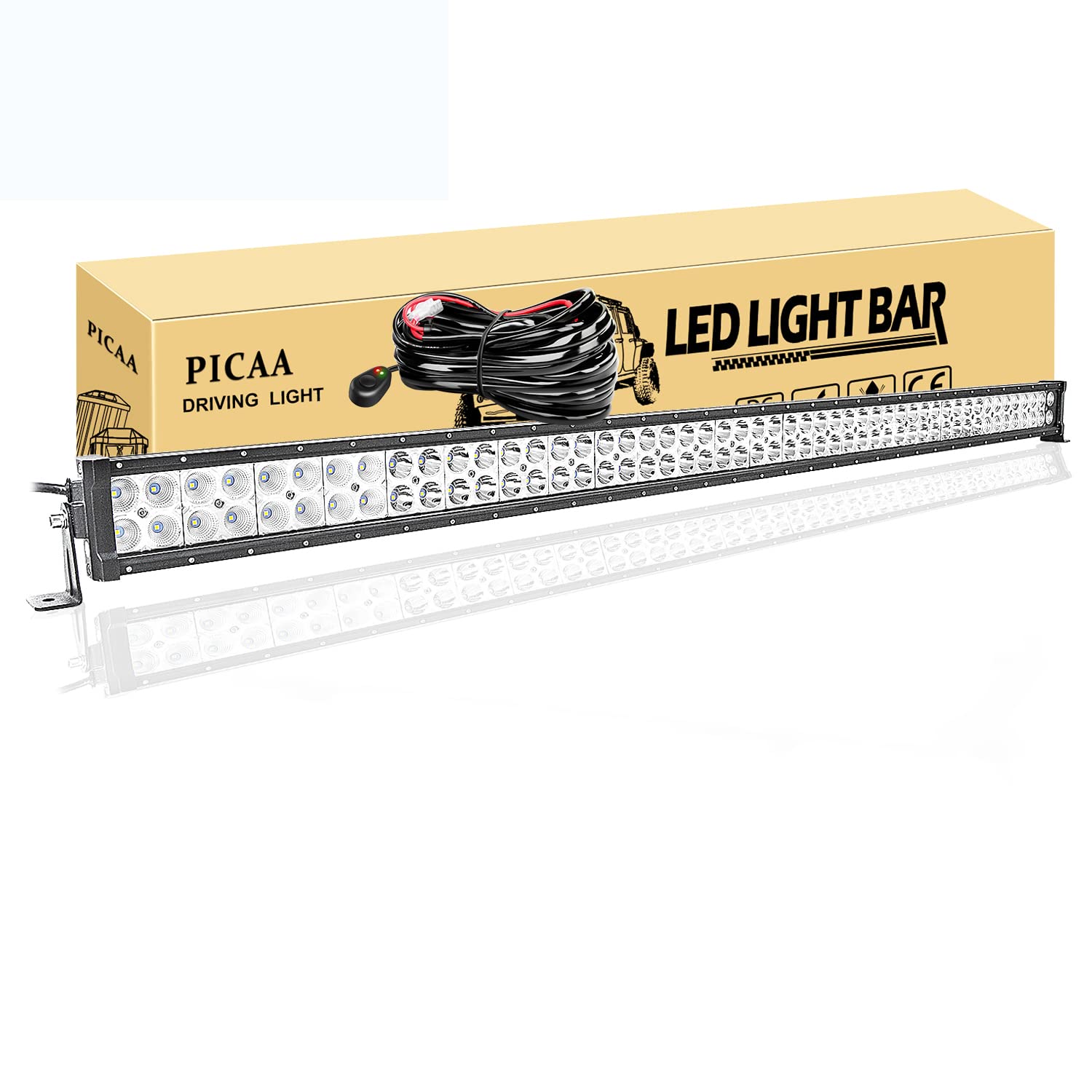 PICAA Led Lichtleiste Led Arbeitsscheinwerfer 52 Zoll 130CM 300W Led Lichtbalken 12V Mit Kabelbaum Led Zusatzscheinwerfer Bar LED Arbeit Licht Bar für SUV Offroad ATV UTV Traktor 4x4 Auto PICAA Led Lichtleiste Led Arbeitsscheinwerfer 52 Zoll 130CM 300W Led Lichtbalken 12V Mit Kabelbaum Led Zusatzscheinwerfer Bar LED Arbeit Licht Bar für SUV Offroad ATV UTV Traktor 4x4 Auto von PICAA