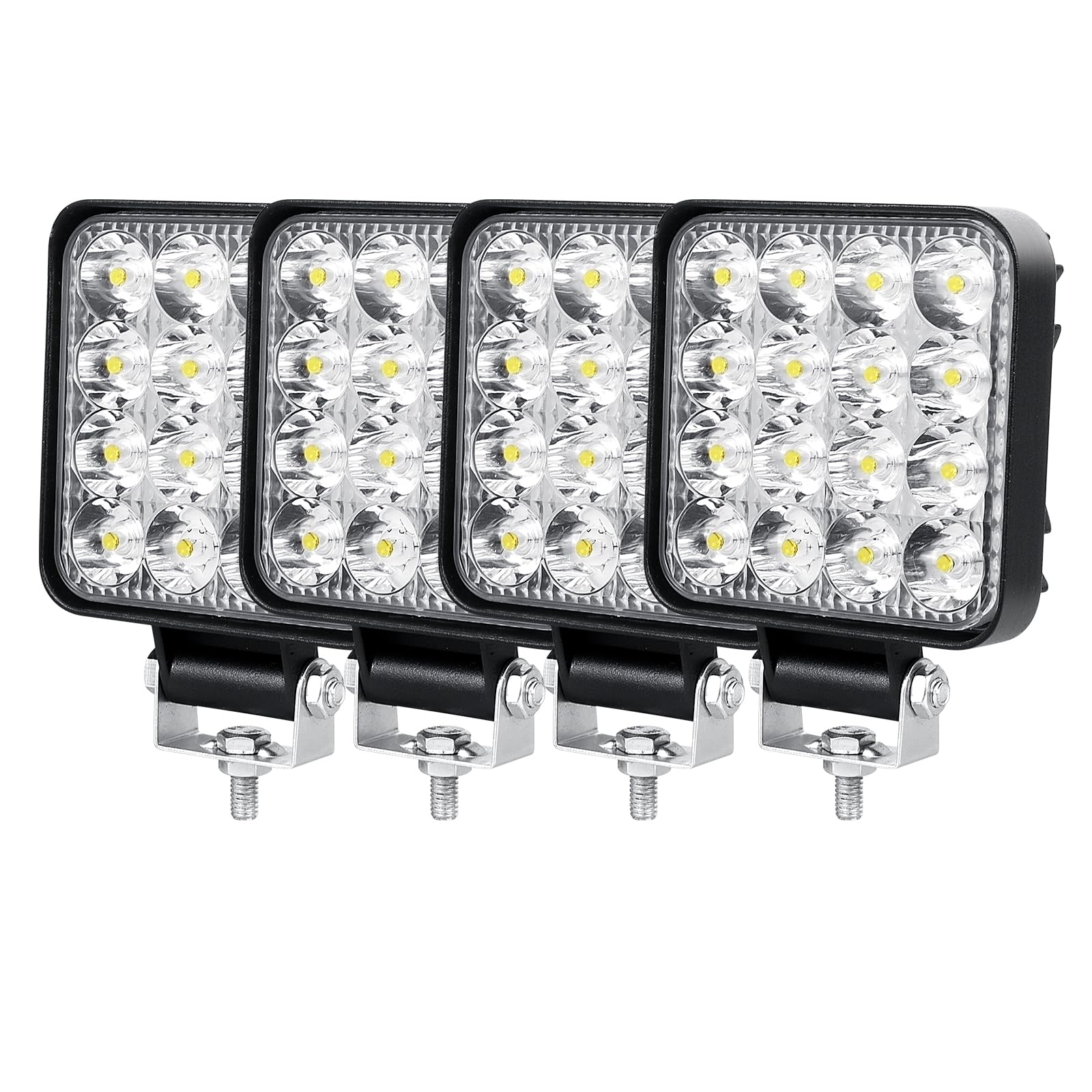 PICAA Mini LED Arbeitsscheinwerfer, 4X 3.3 Zoll 48W Quadrat LED Offroad Scheinwerfer 12V 24V Zusatzscheinwerfer Rückfahrscheinwerfer für SUV, Traktor, LKW, 4x4, ATV PICAA Mini LED Arbeitsscheinwerfer, 4X 3.3 Zoll 48W Quadrat LED Offroad Scheinwerfer 12V 24V Zusatzscheinwerfer Rückfahrscheinwerfer für SUV, Traktor, LKW, 4x4, ATV von PICAA