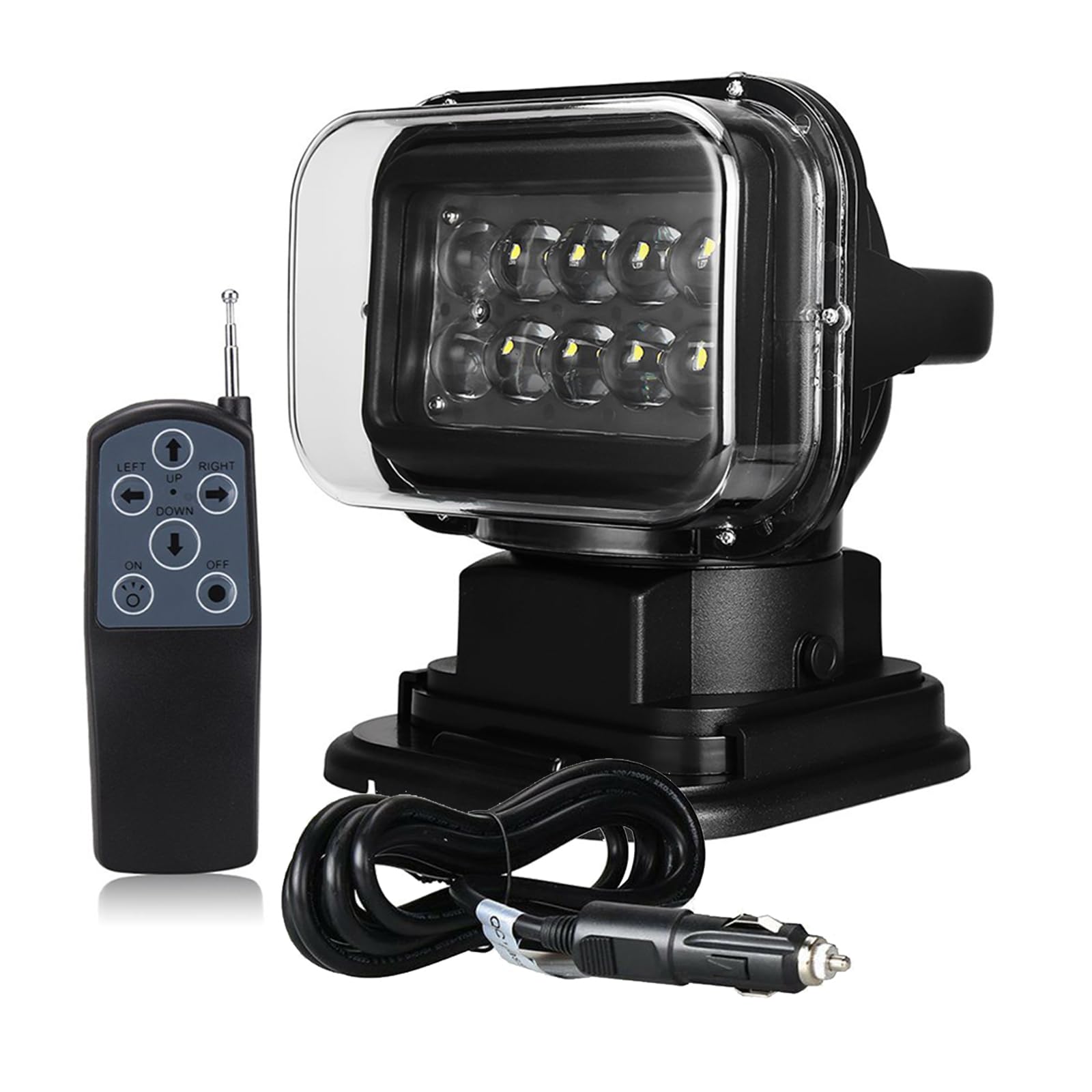 PICAA Schwarz 50W Auto Marine LED Suchscheinwerfer Arbeitsscheinwerfer 12V Funkfernsteuerbar mit Magnetfuß Drehbar Wetterfest für Offroad Boot Traktor LKW SUV ATV PICAA Schwarz 50W Auto Marine LED Suchscheinwerfer Arbeitsscheinwerfer 12V Funkfernsteuerbar mit Magnetfuß Drehbar Wetterfest für Offroad Boot Traktor LKW SUV ATV von PICAA