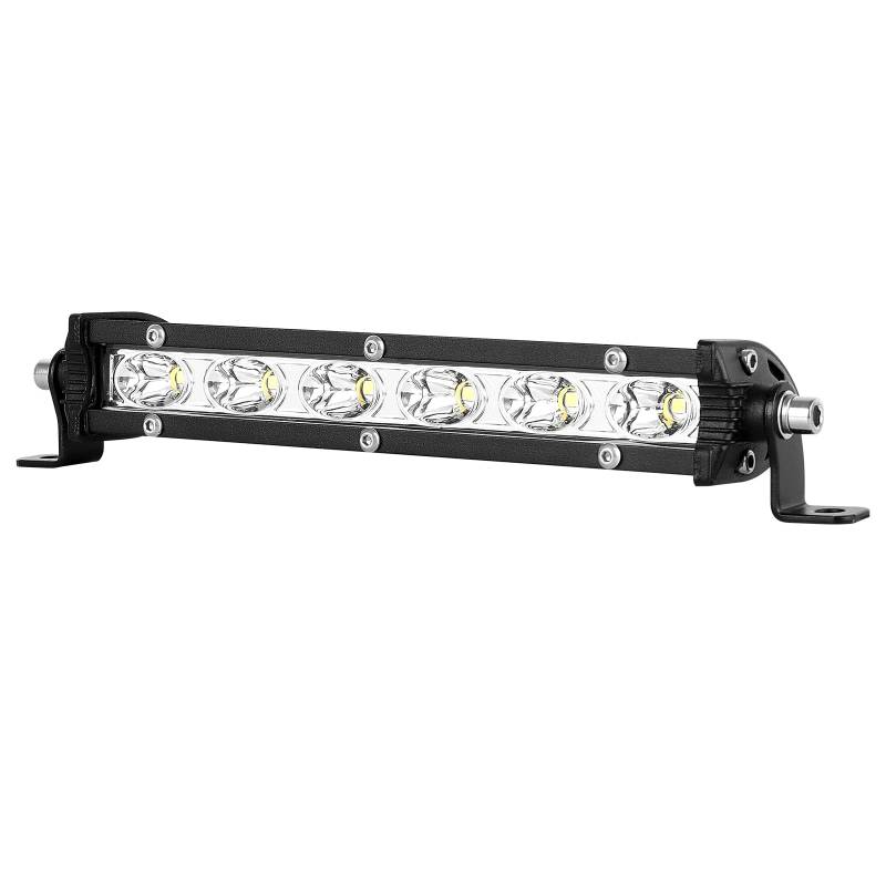 PICAA Super Schlank 7 Zoll 30W LED Lightbar Spotlicht Lichtbalken Arbeitsscheinwerfer 12V 24V 6000K Weiß Wasserdicht für Auto Offroad 4X4 ATV SUV KFZ von PICAA