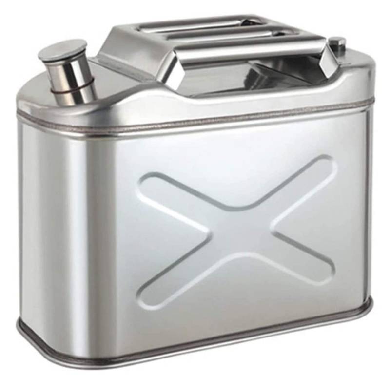 PILYON 5L/10L/15L/20L Kraftstoff Benzin Benzin Diesel Gaskanister Tankcontainer Backup, 201 Edelstahl-Kanister für Motorräder, Autos, Rasenmäher, Bootfahren, Camping,10L von PILYON